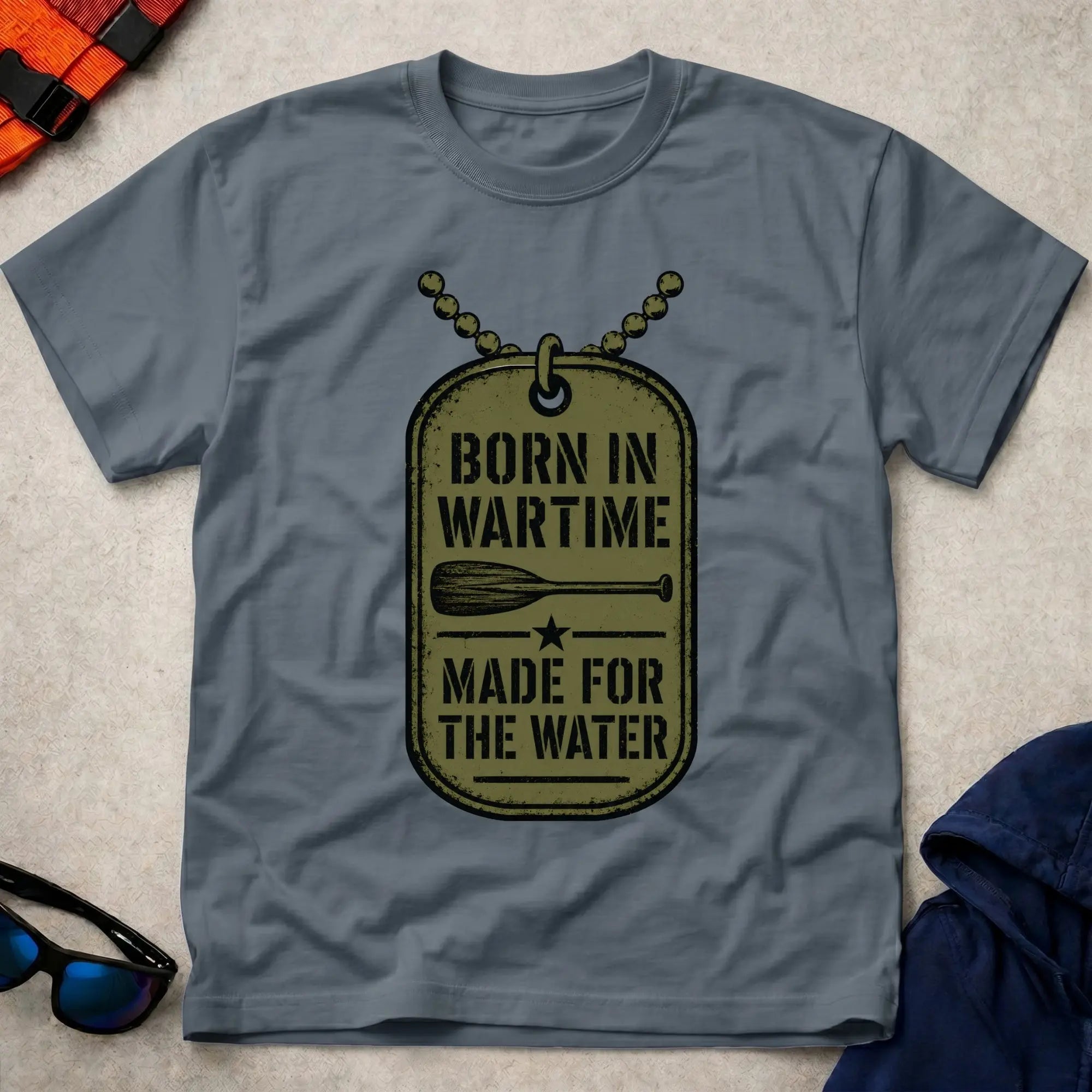 Born In Wartime military dog tag paddling tee | Vector Paddle