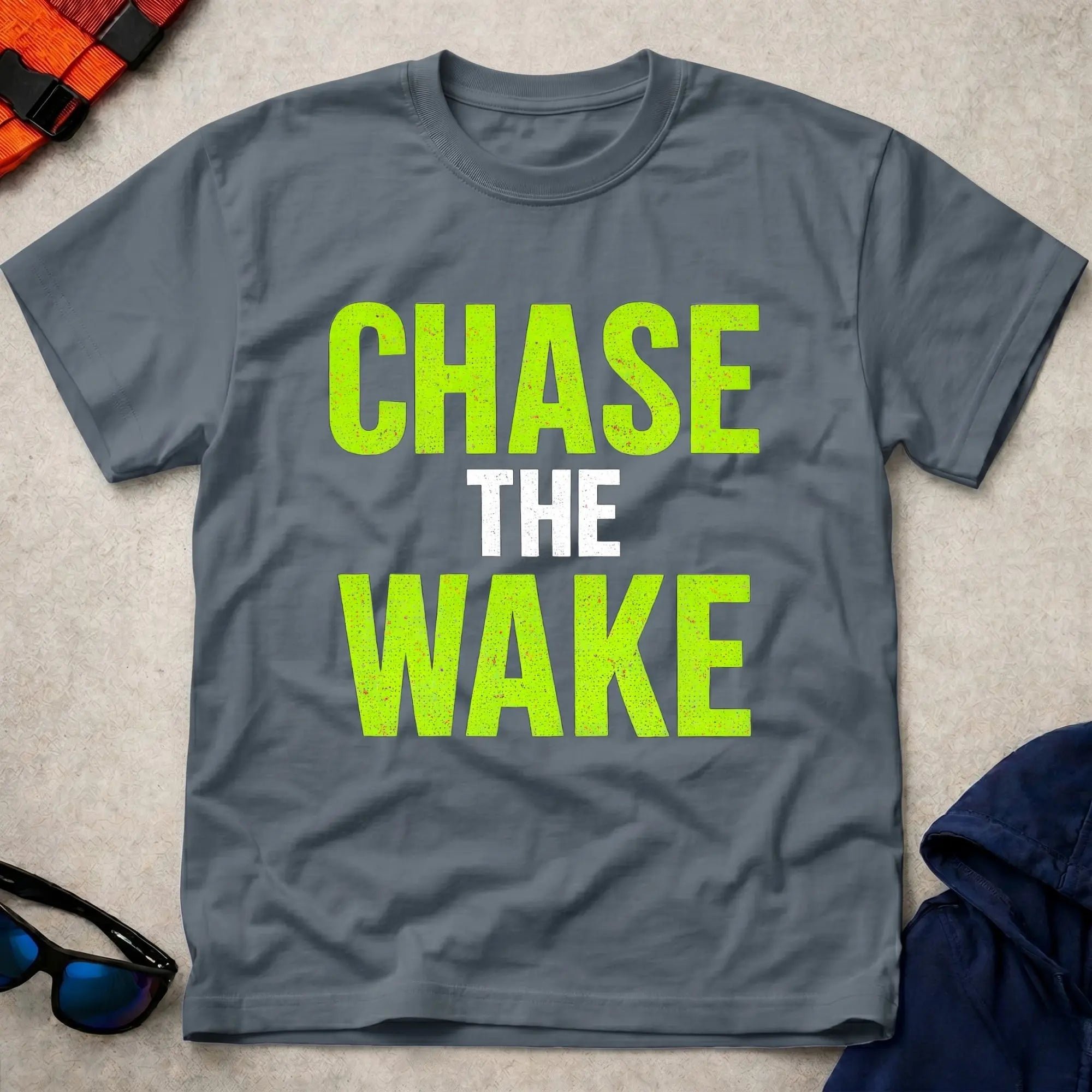 Dark Heather Chase The Wake surfski paddling tee — Vector Paddle