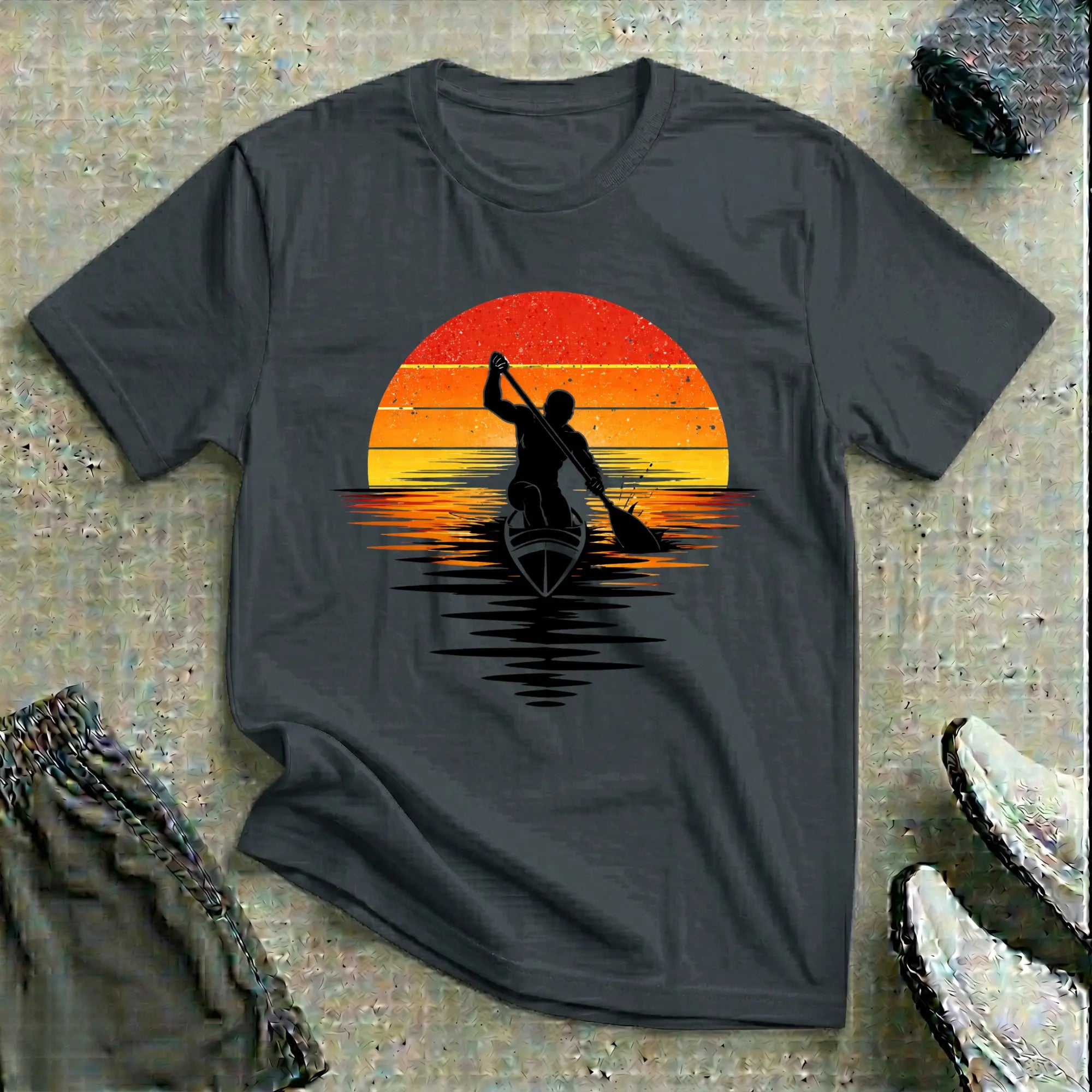 Modern Sunset. Canoe Relaxed T-Shirt Printify