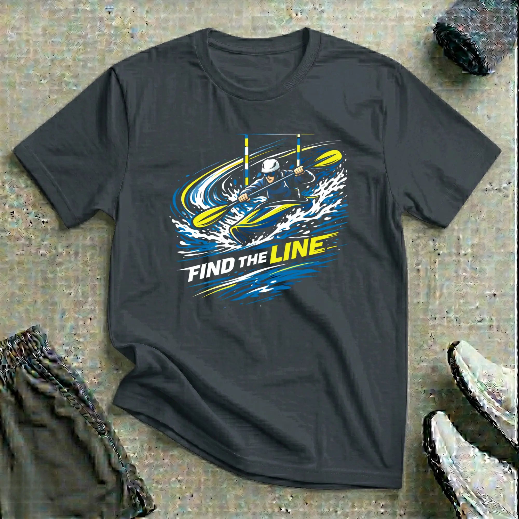Slalom Kayak Cross. Find The Line T-Shirt Printify