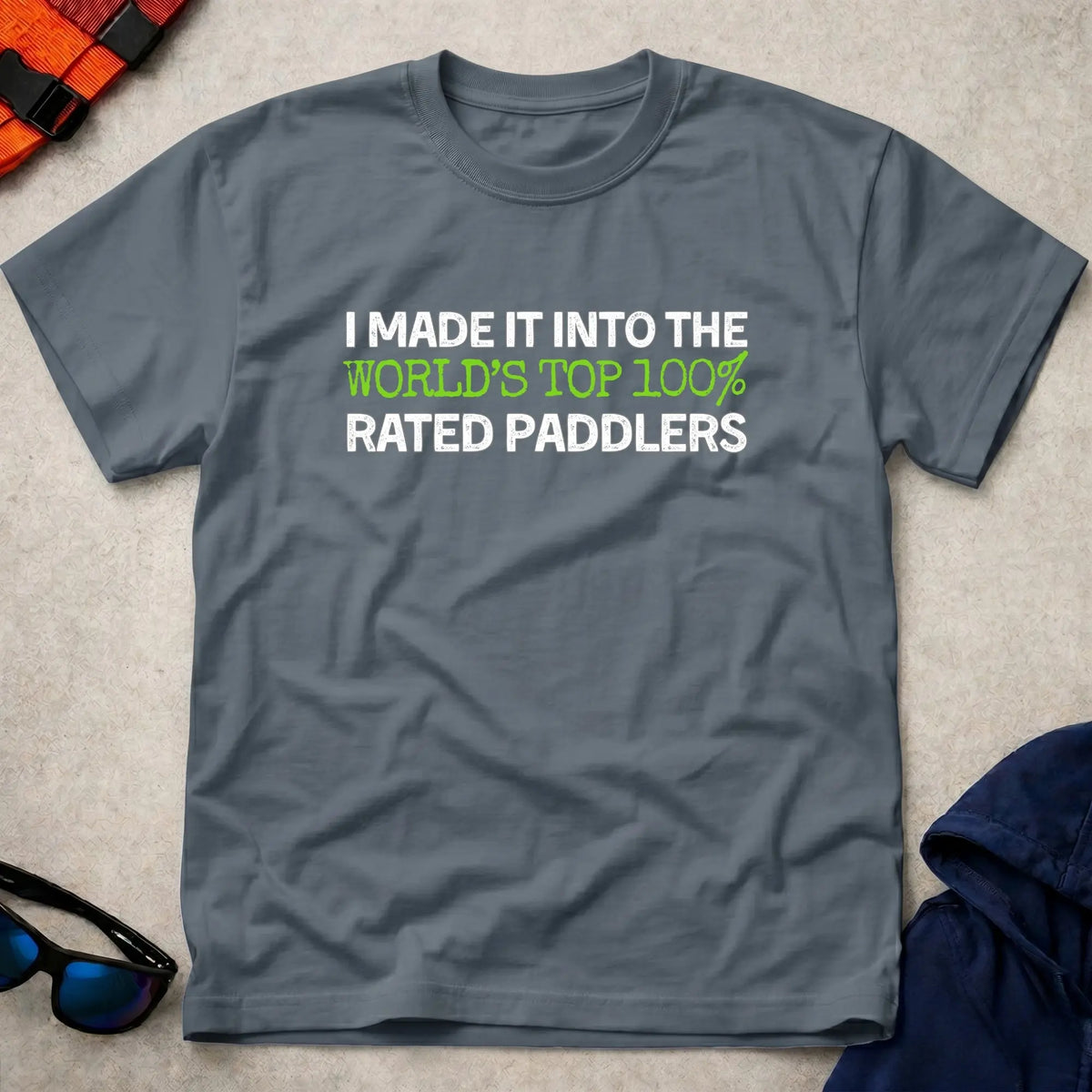 Dark Heather World's Top 100% paddling tee — Vector Paddle
