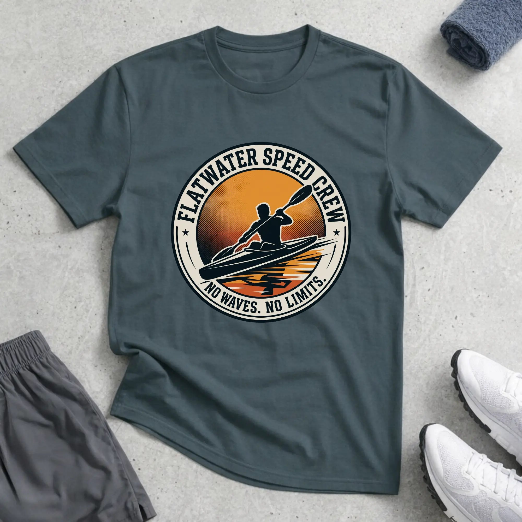 Flatwater Speed Crew - No Waves, No Limits. Racing T-Shirt Printify