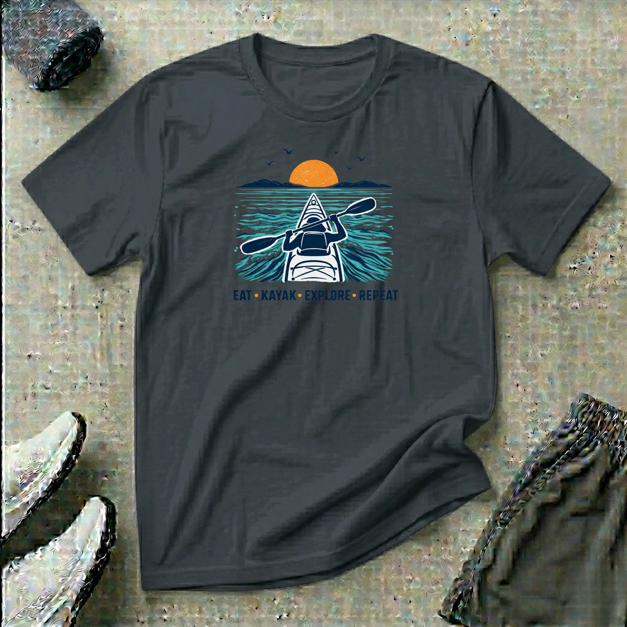 Eat Kayak Explore Repeat. Ocean Kayak T-Shirt Printify