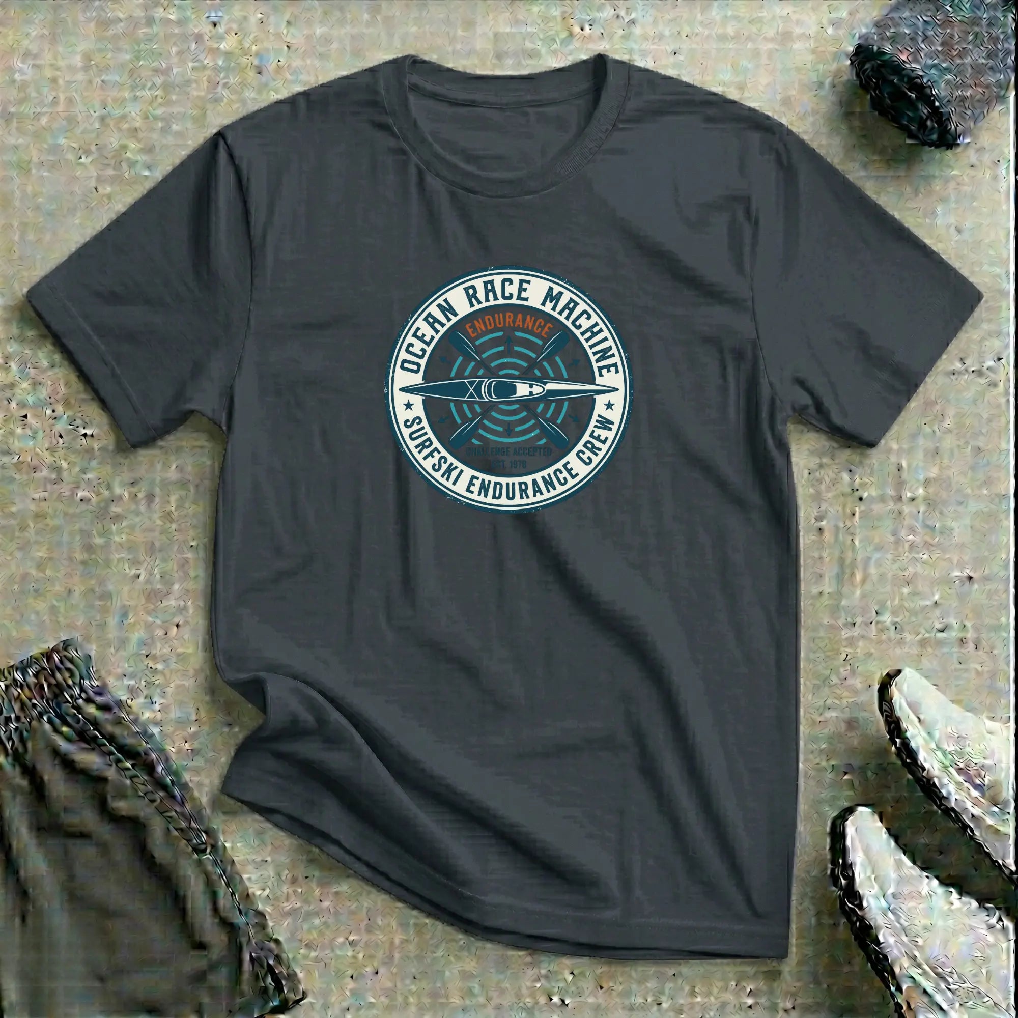 Ocean Race Machine. Surfski Endurance Crew T-Shirt Printify