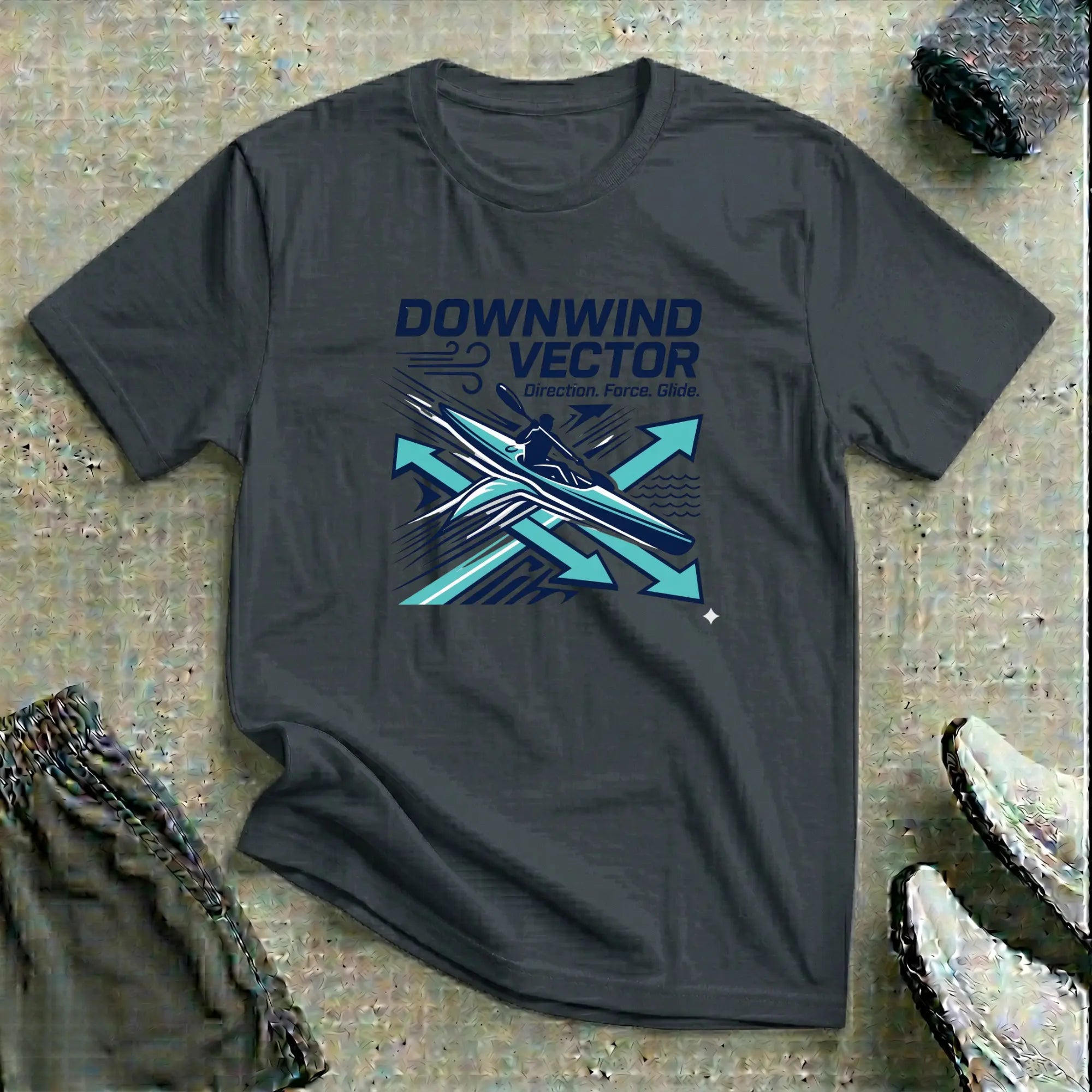 Downwind Vector. Surfski Kayak T-Shirt Printify
