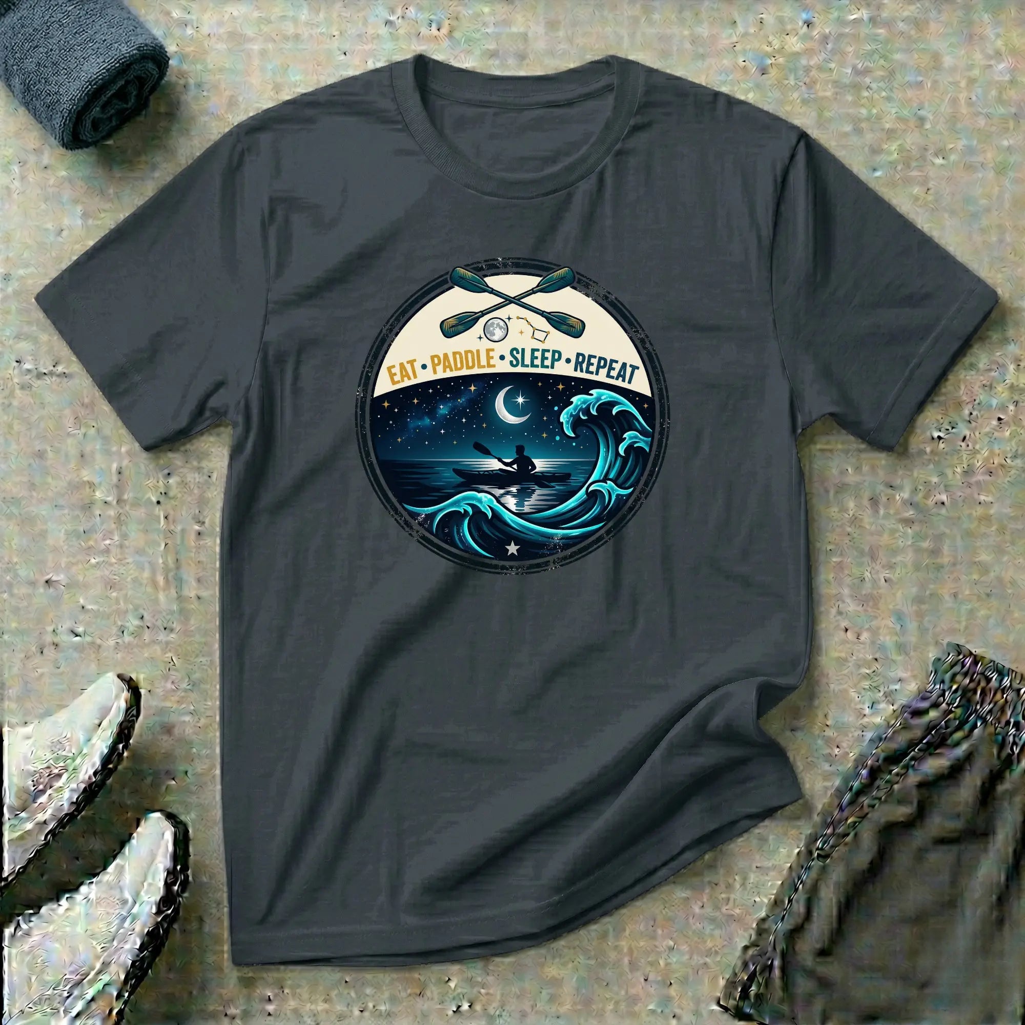 Ocean Paddling. Eat Paddle Sleep Repeat. Kayak T-Shirt Printify