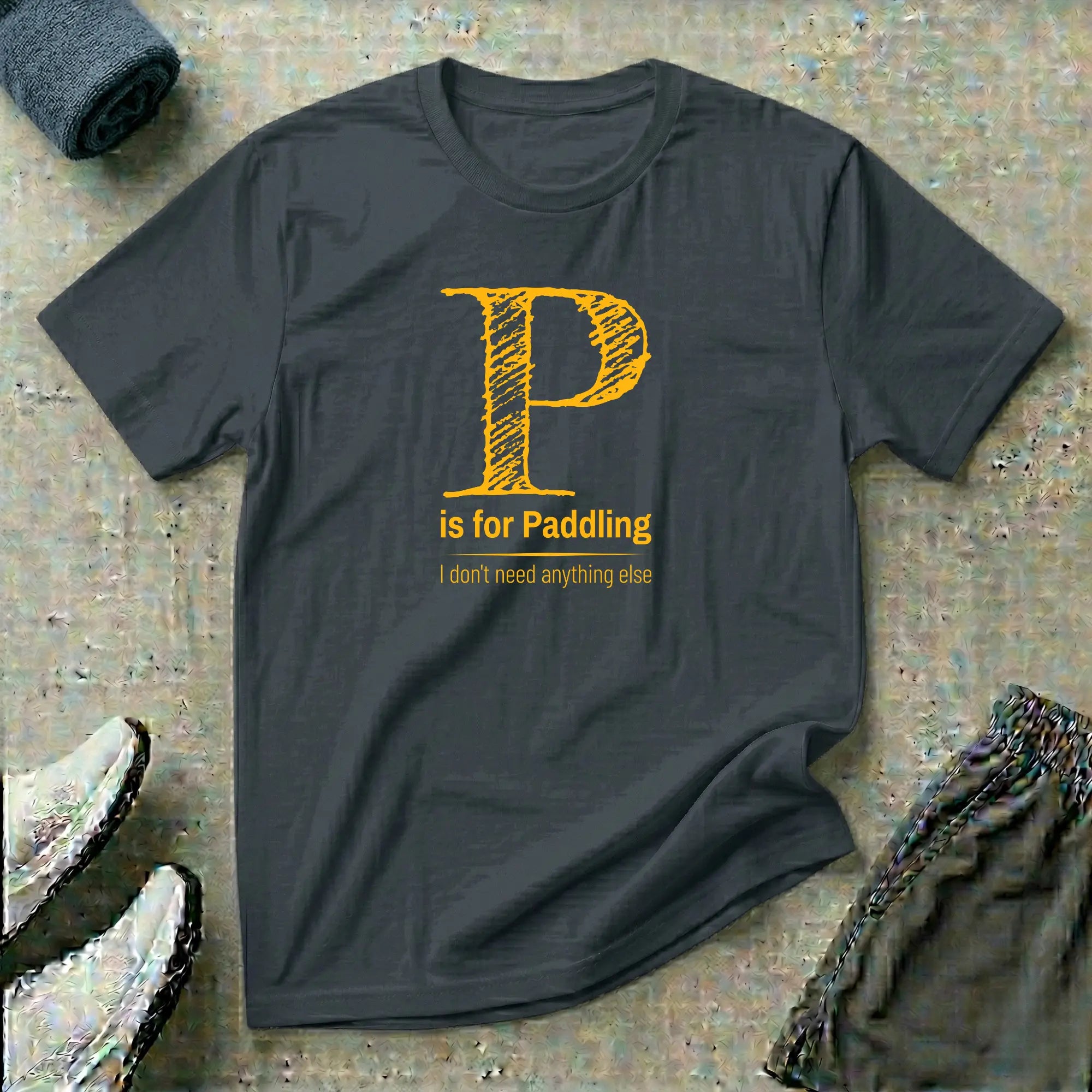 P is for Paddling. T-Shirt - Kayak Canoe SUP Paracanoe Printify