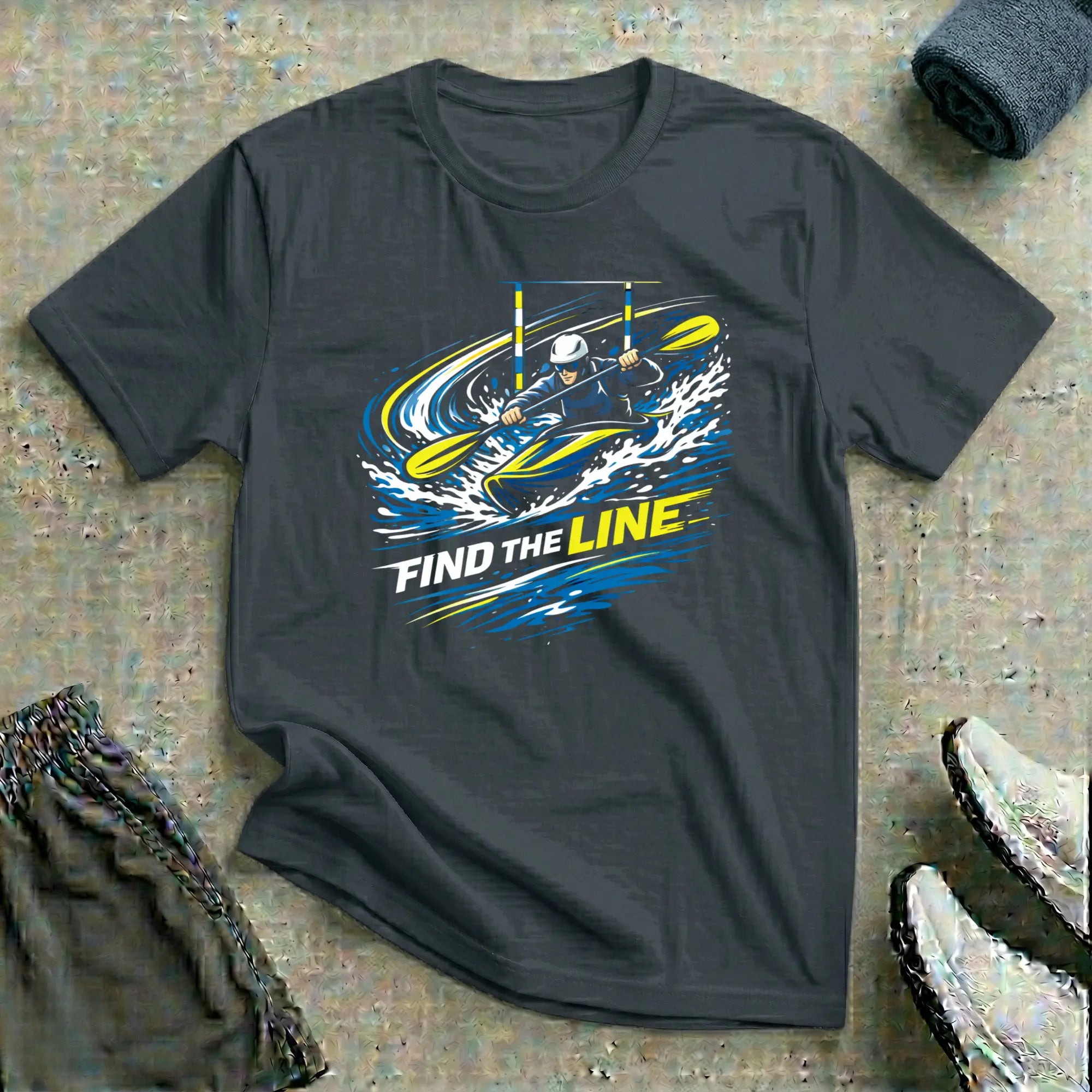 Slalom Kayak Cross. Find The Line T-Shirt Printify