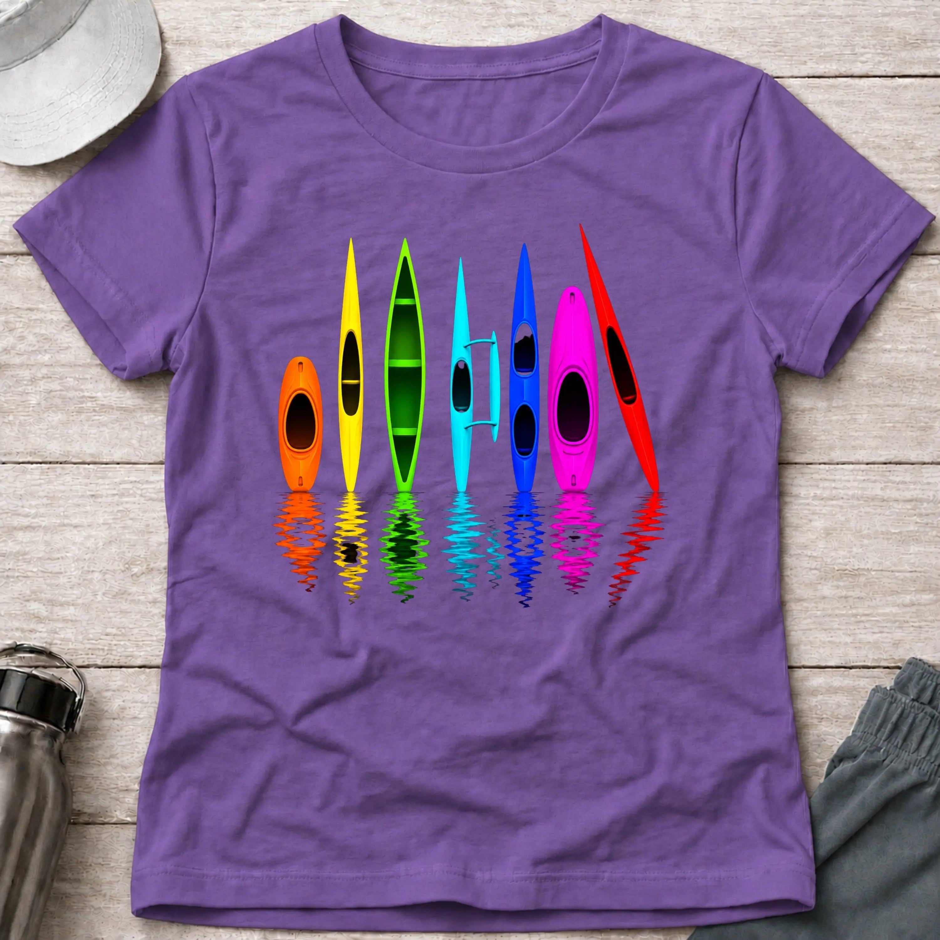 All The Boats fitted tee in Heather Purple — kayak, canoe and surfski fleet — Vector Paddle