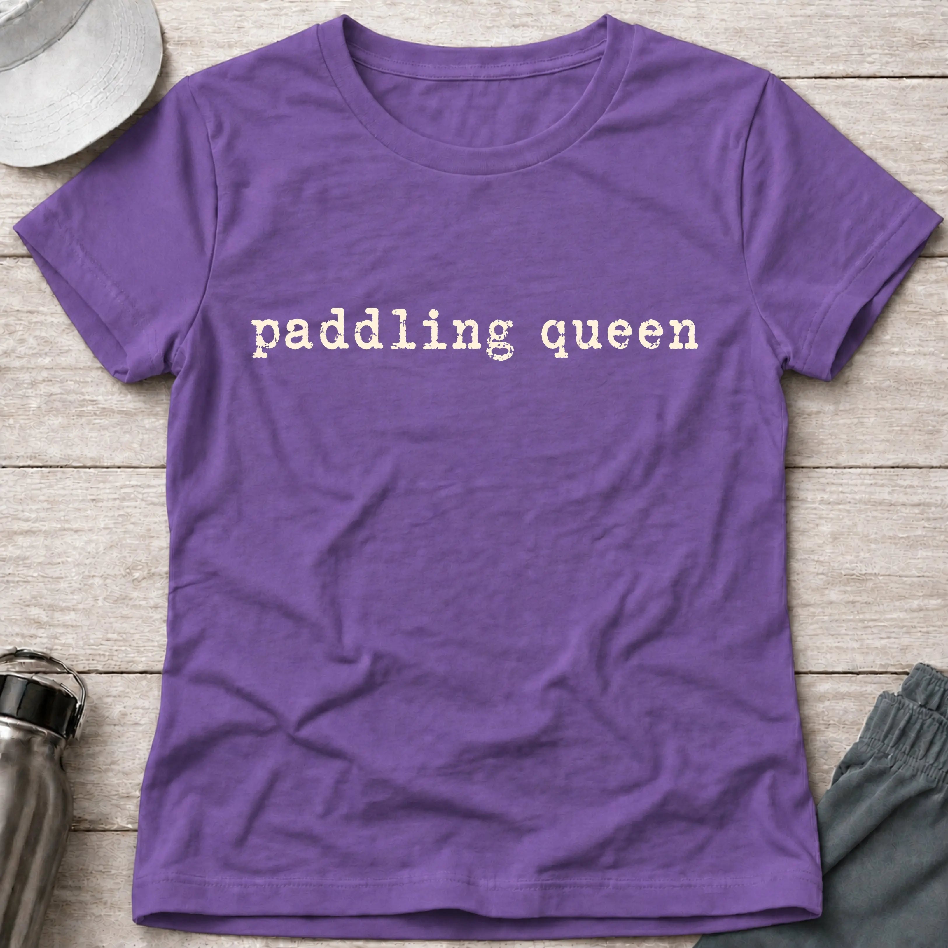 Paddling Queen fitted tee in Heather Purple — women's paddling gift tee — Vector Paddle