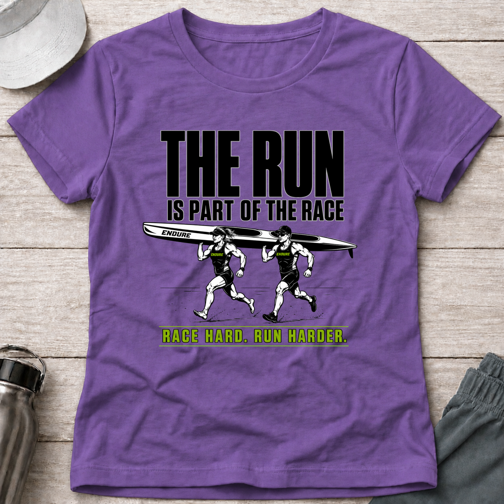 Endure The Run Is Part Of The Race — Fitted Tee 