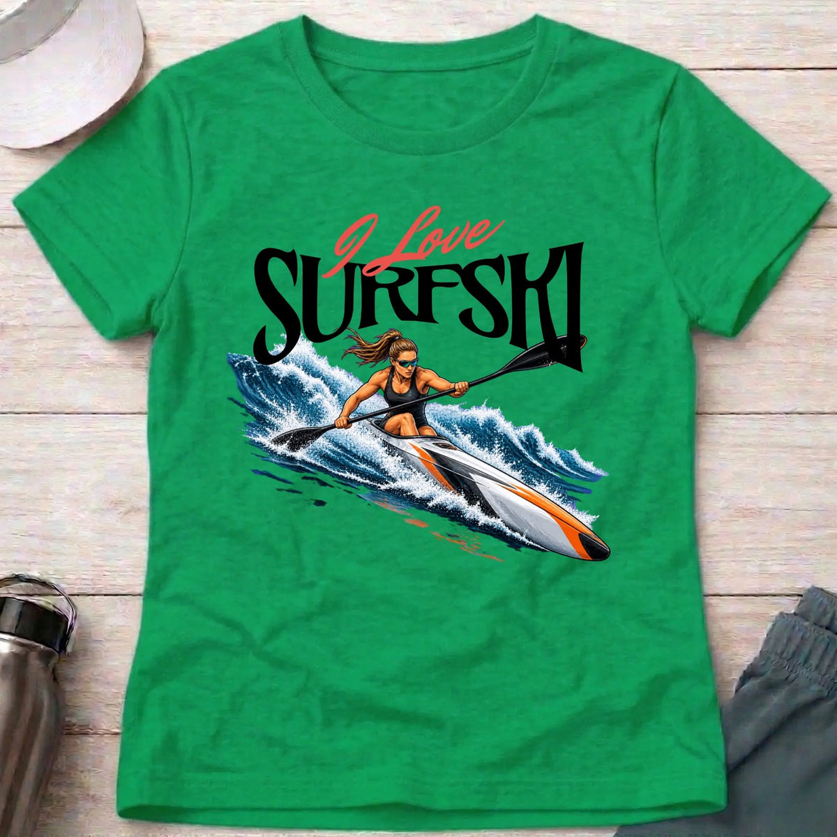 I Love Surfski Fitted Tee