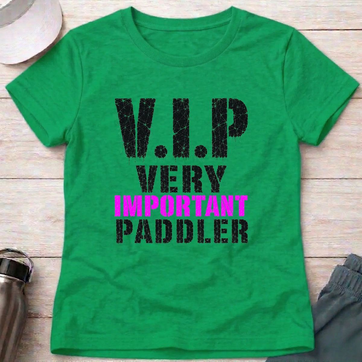 Irish Green V.I.P. fitted tee — funny paddling gift for women — Vector Paddle
