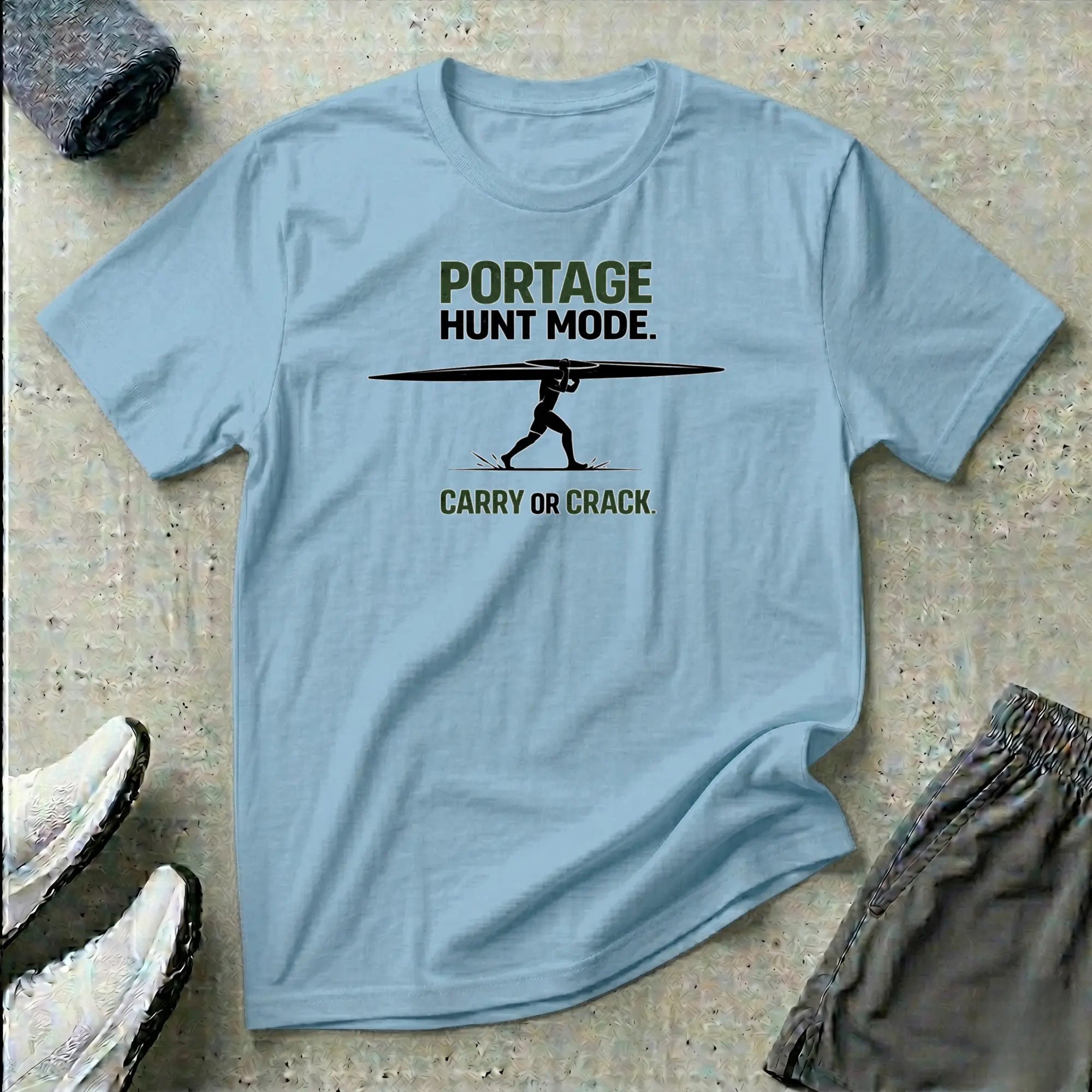 Portage - Carry or Crack. Hunt Mode. Kayak Canoe T-shirt Printify