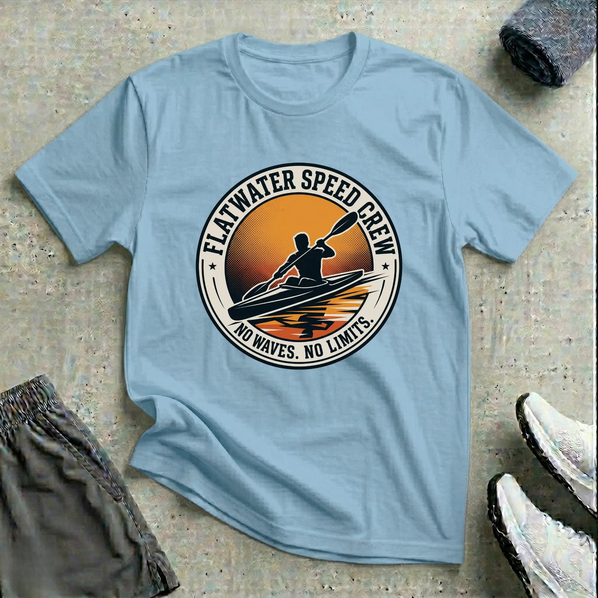 Flatwater Speed Crew - No Waves, No Limits. Racing T-Shirt Printify
