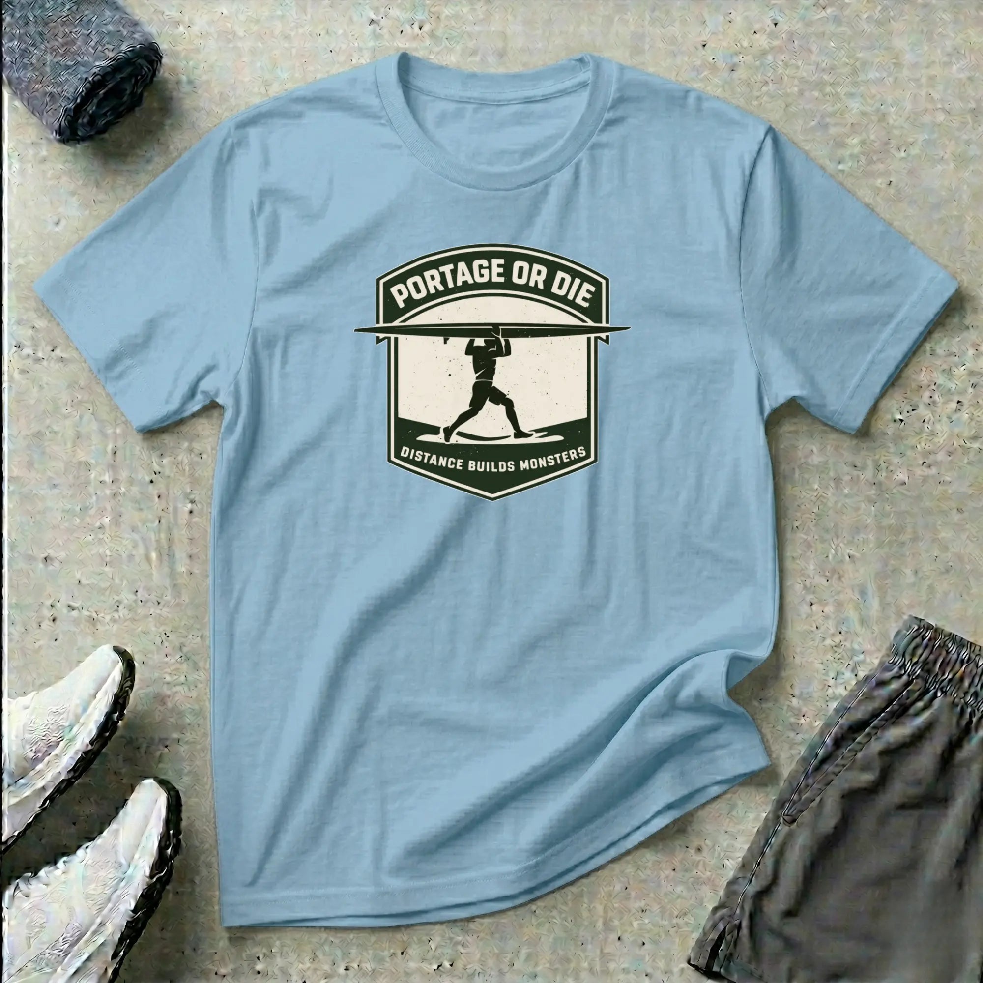 Portage or Die. Canoe Kayak T-Shirt Printify