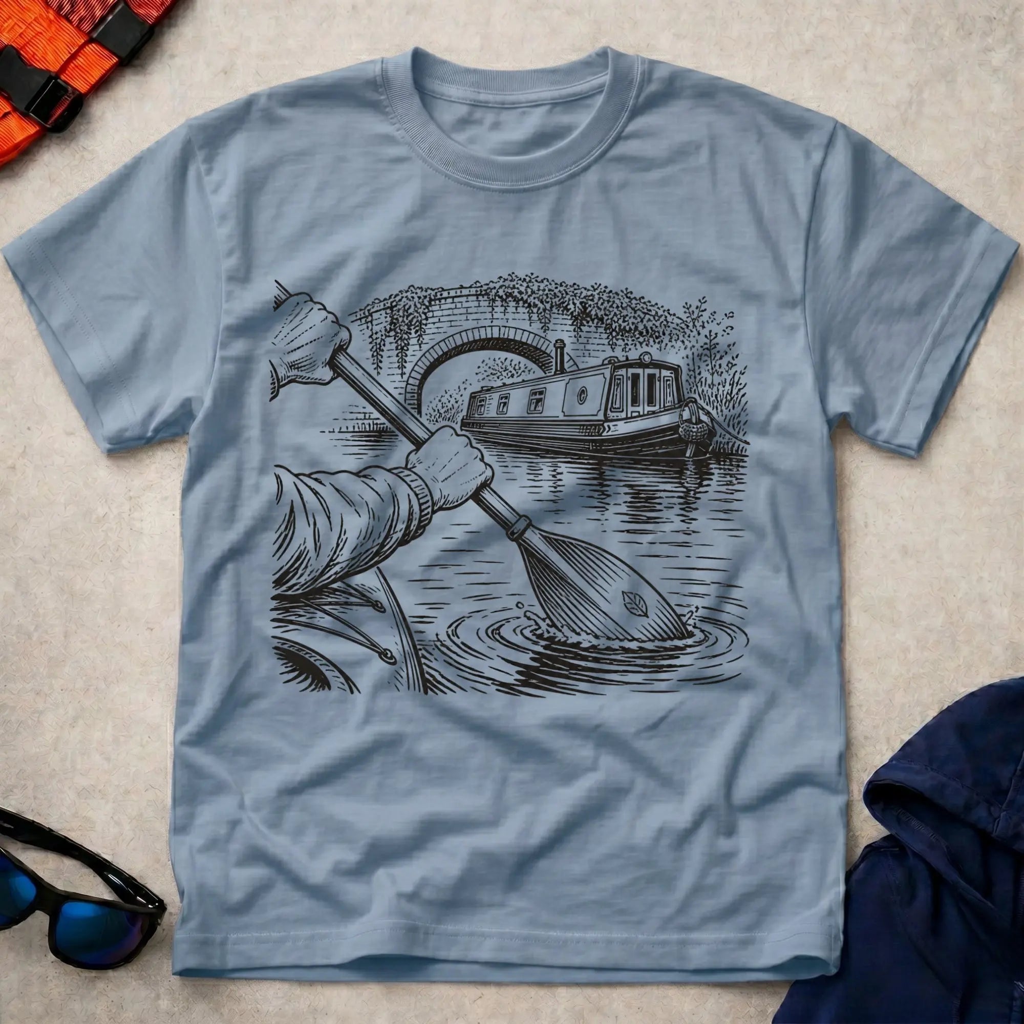 Light Blue Still Water tee — calm paddler gift — Vector Paddle
