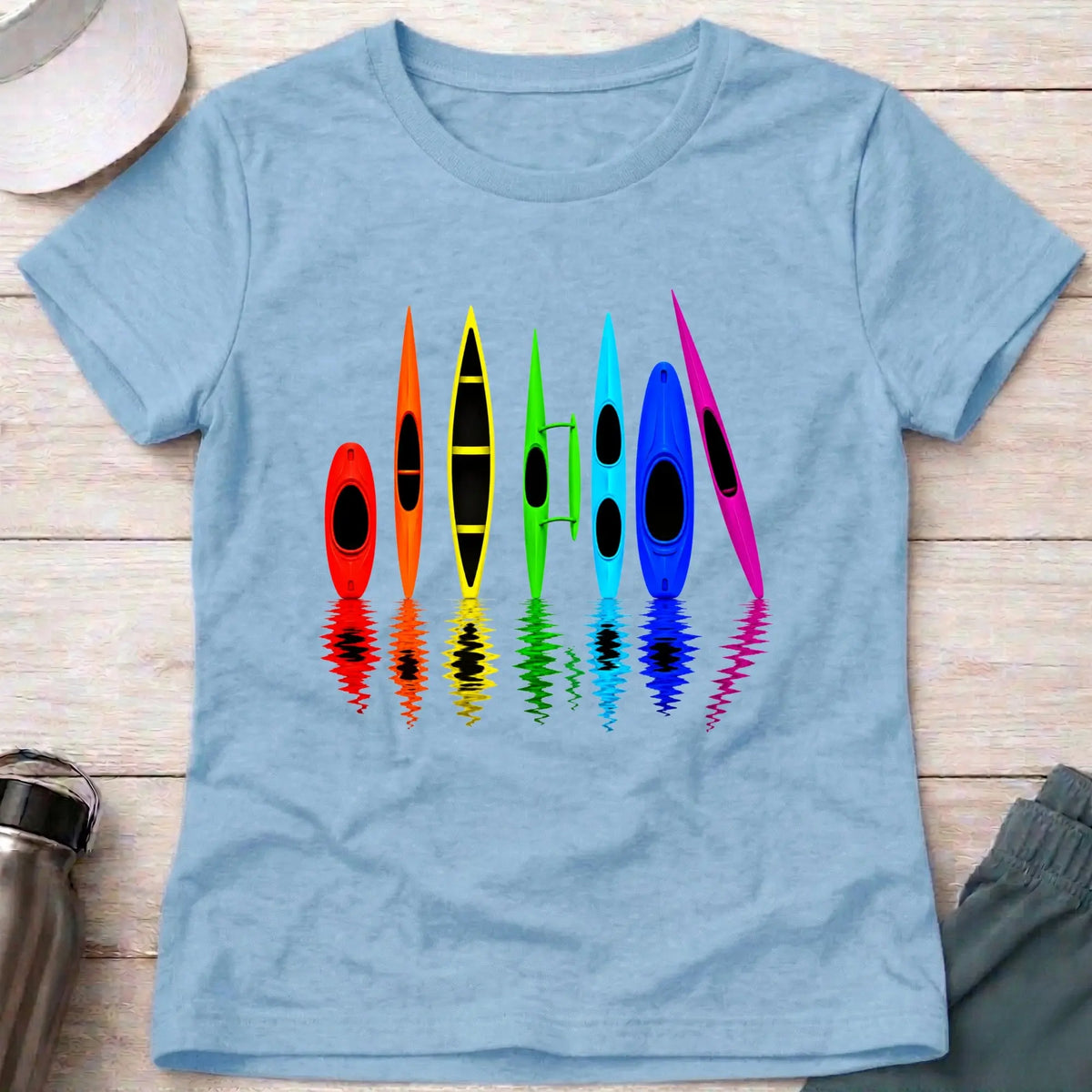 All The Boats fitted tee in Light Blue — multi-discipline paddling tee — Vector Paddle