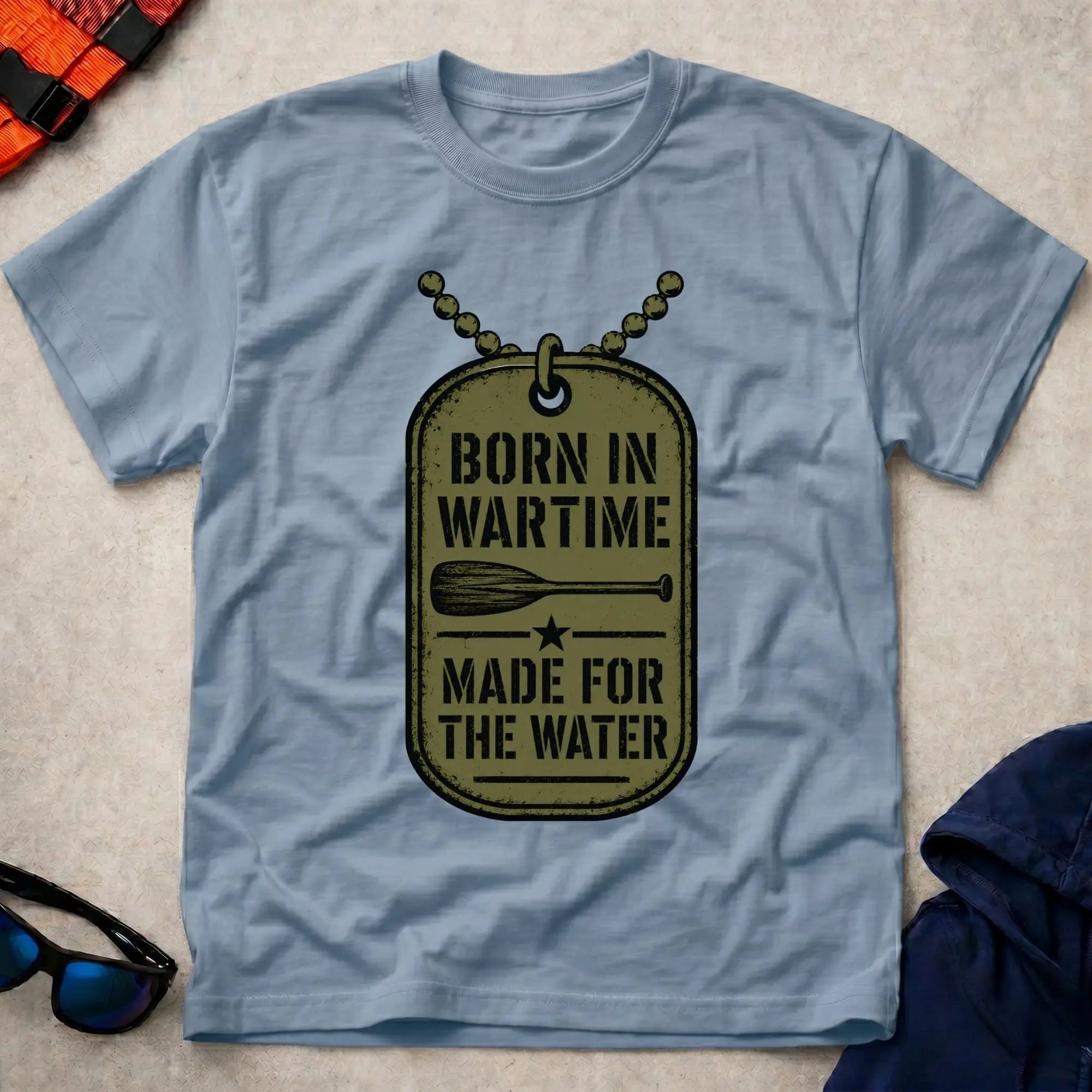 Born In Wartime military dog tag paddling tee | Vector Paddle