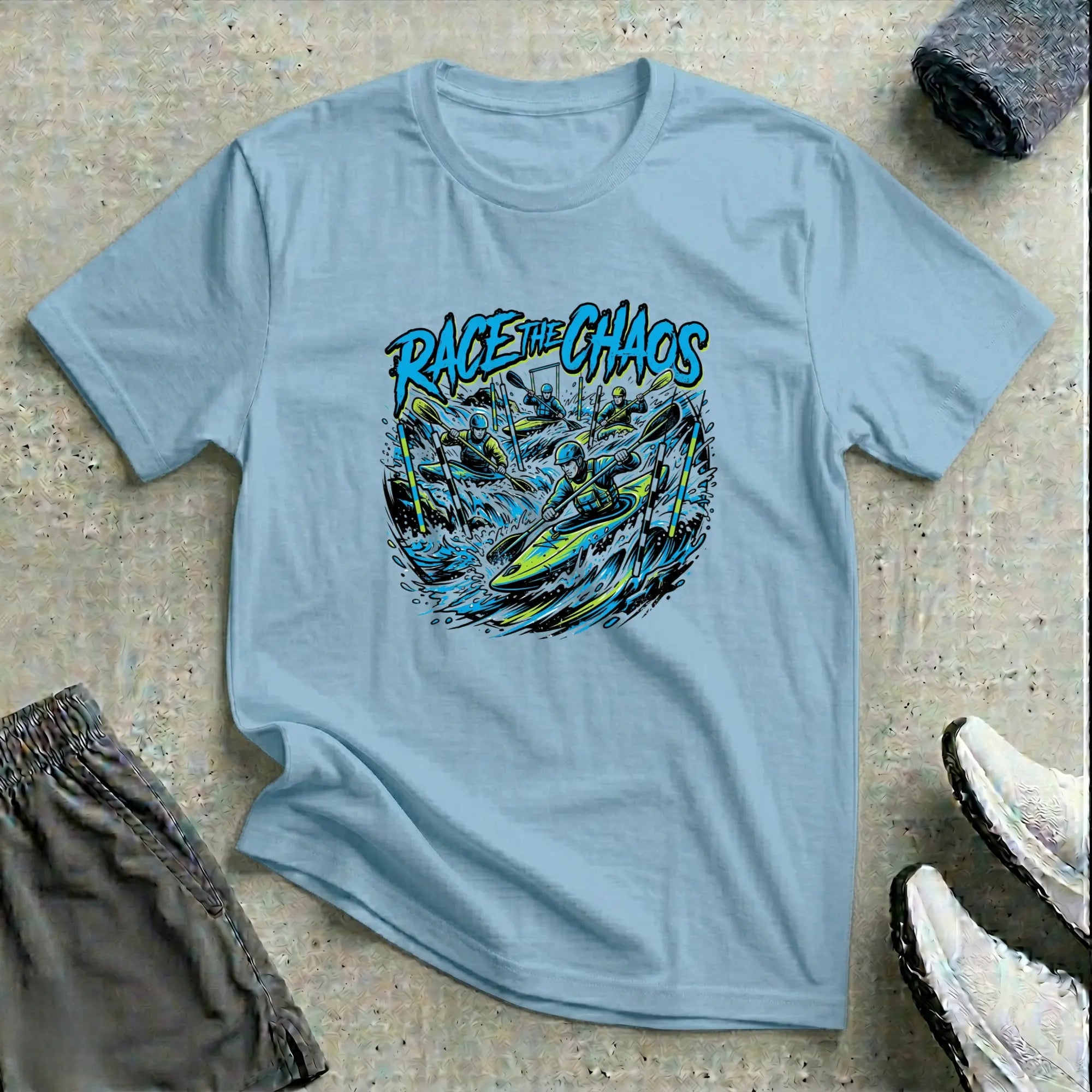 Kayak Cross. Race The Chaos - river - T-Shirt Printify