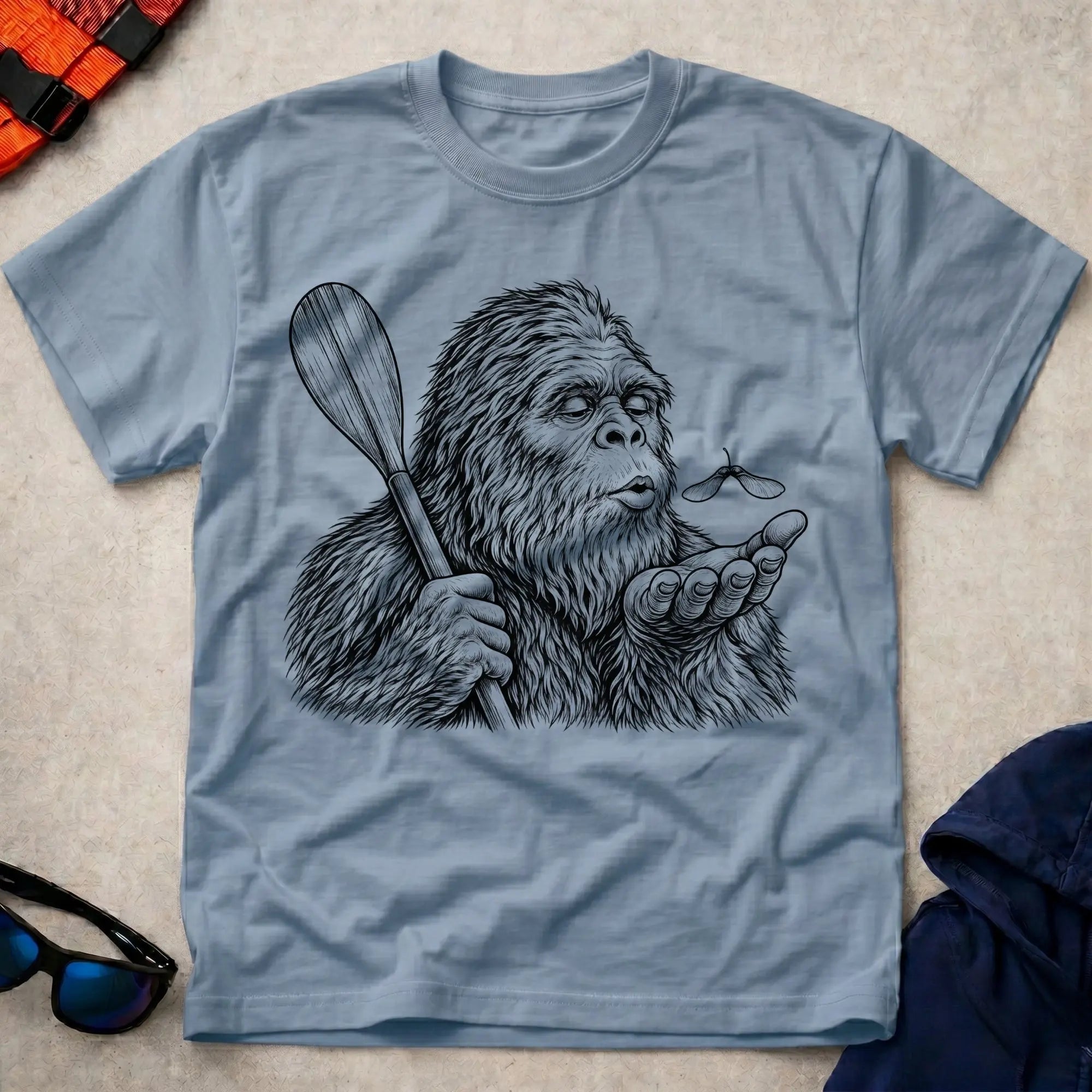 Light Blue Legend Has It tee — funny paddling tall-tale gift — Vector Paddle