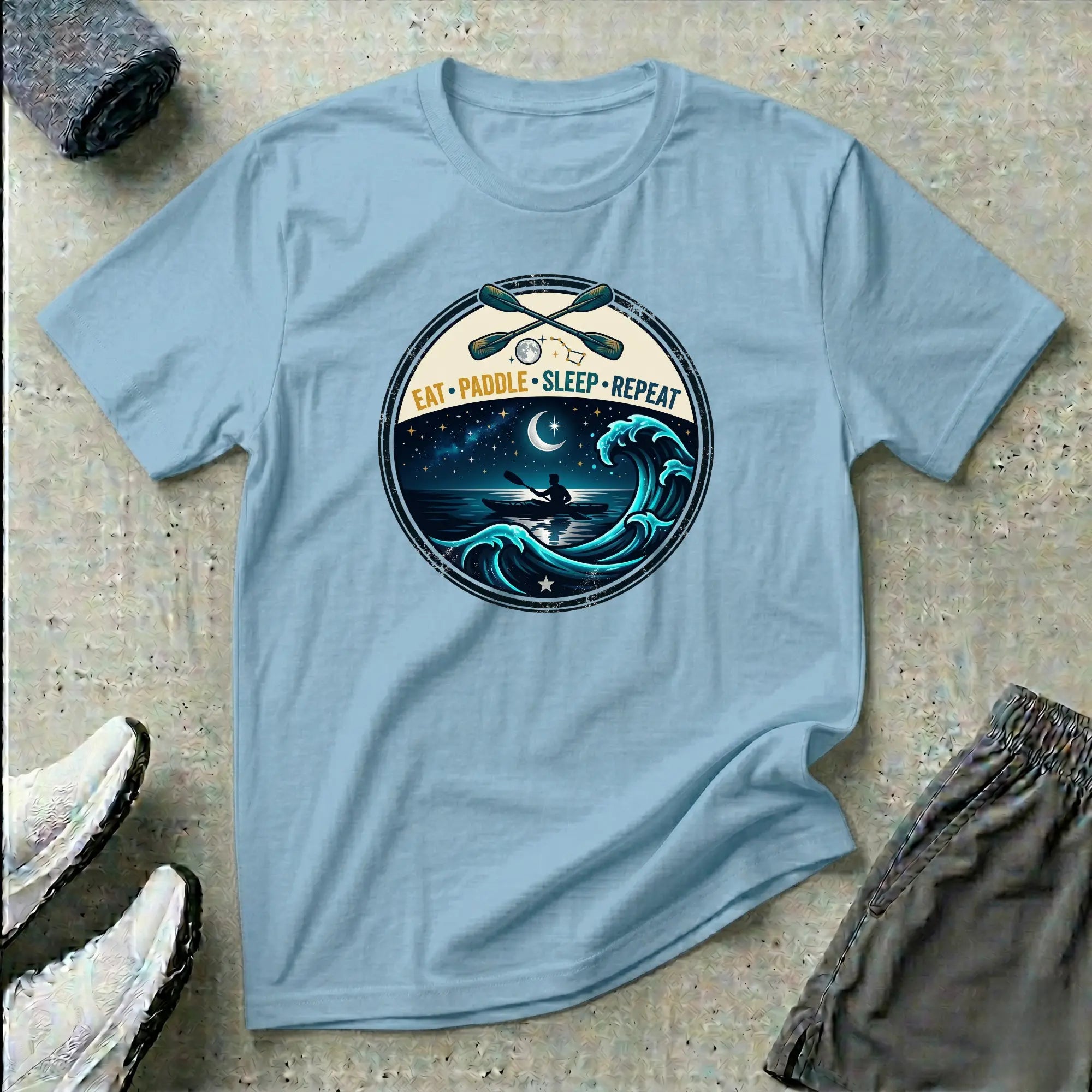 Ocean Paddling. Eat Paddle Sleep Repeat. Kayak T-Shirt Printify