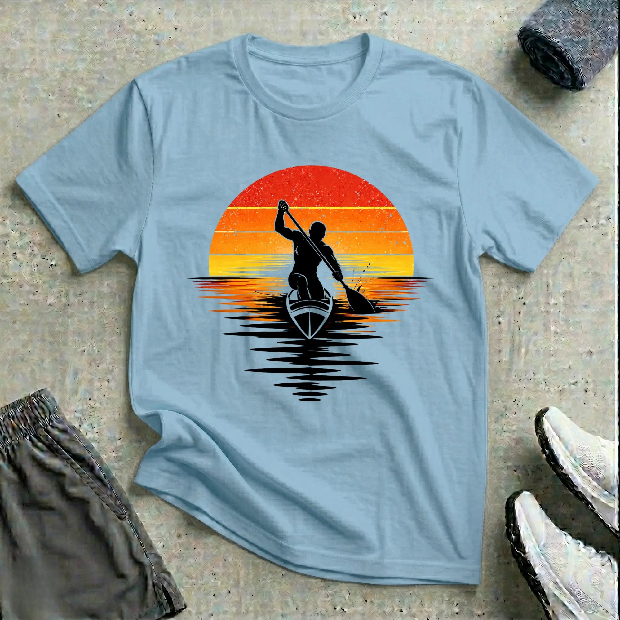 Modern Sunset. Canoe Relaxed T-Shirt Printify