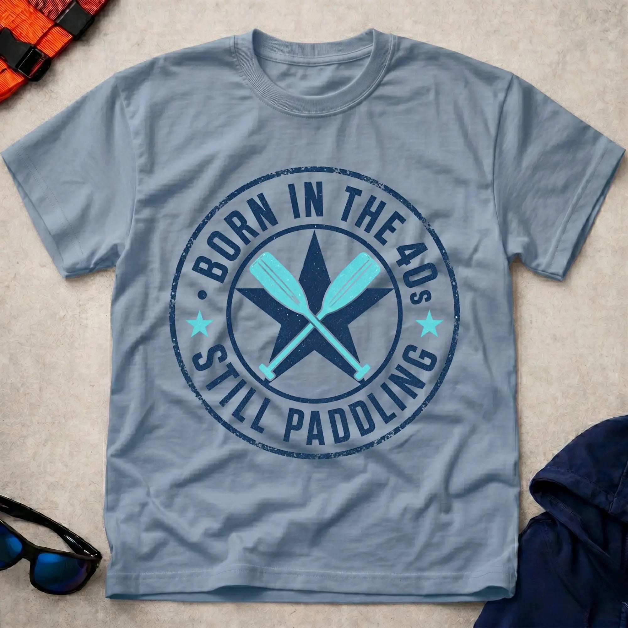 Born In The 40s · Still Paddling vintage stamp badge paddling tee | Vector Paddle
