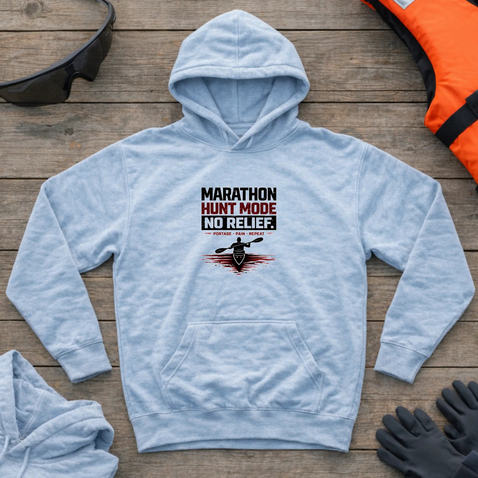 Hoodie - "Marathon. Hunt Mode. No Relief" Printify