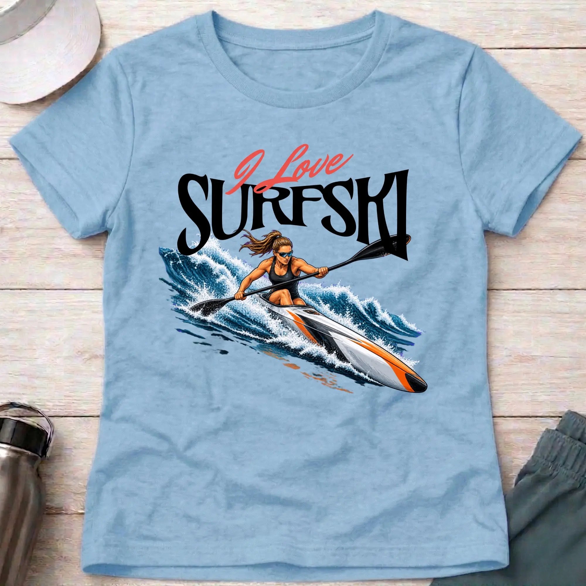 I Love Surfski Fitted Tee