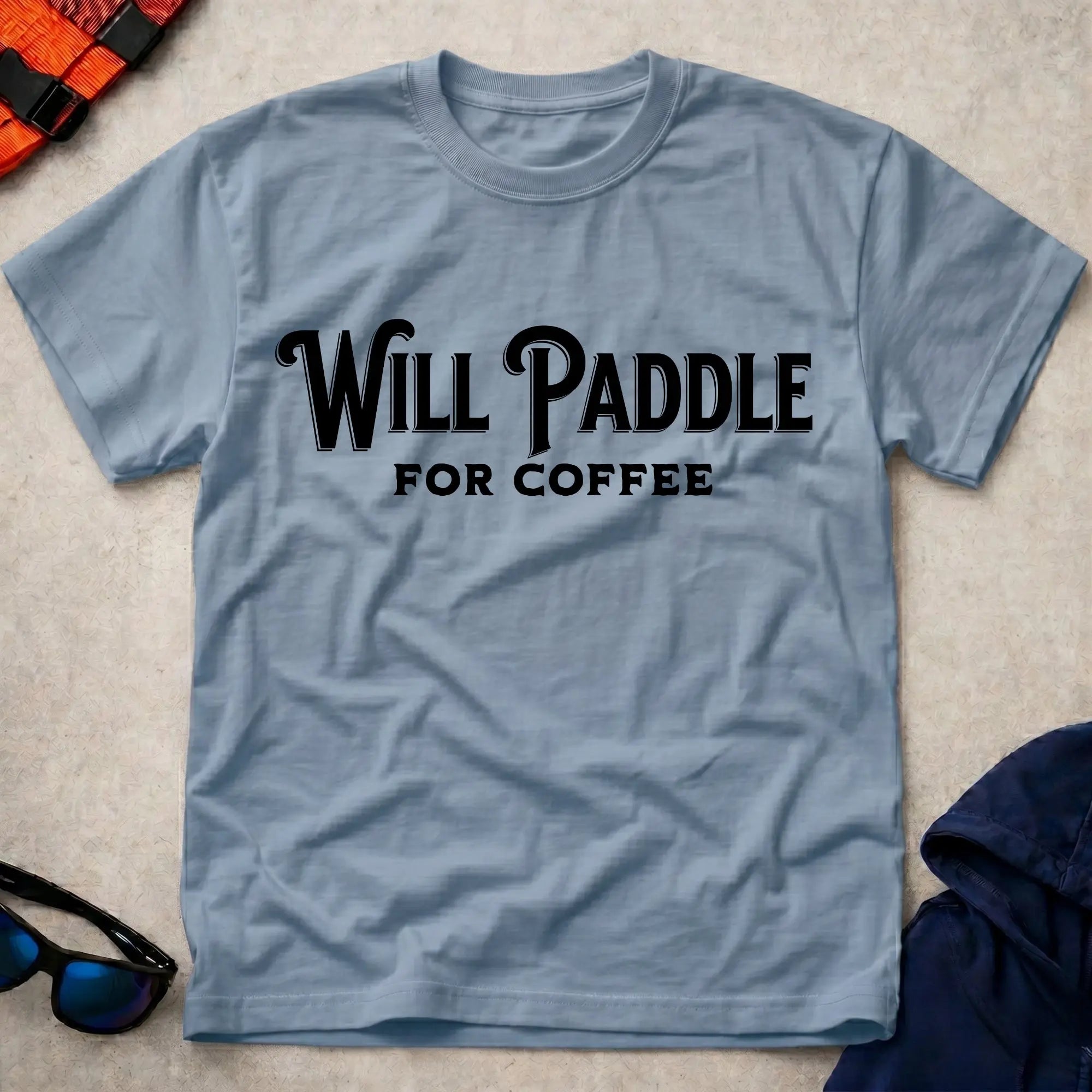 Light Blue Paddle For Coffee tee — funny kayaking and canoeing gift — Vector Paddle