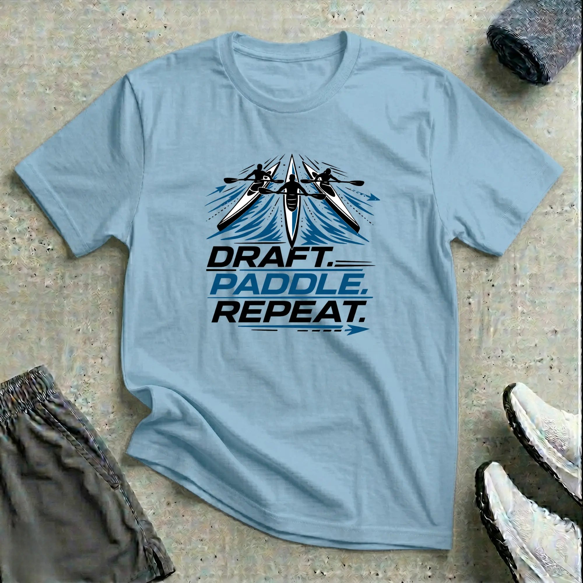 Draft Paddle Repeat. Surfski Ocean Kayak T-Shirt Printify