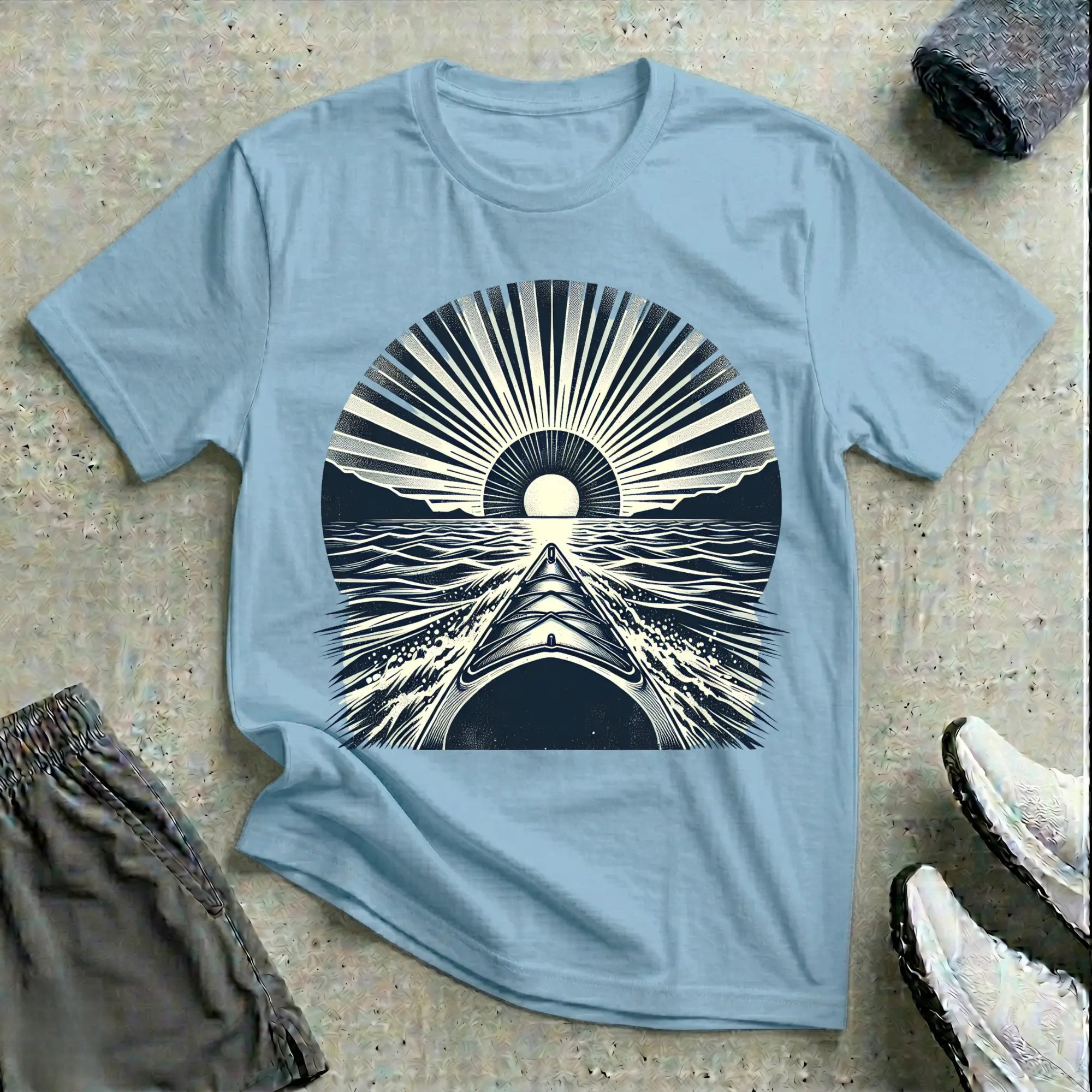 Vintage B&W Sunset. Relaxed T-Shirt Printify