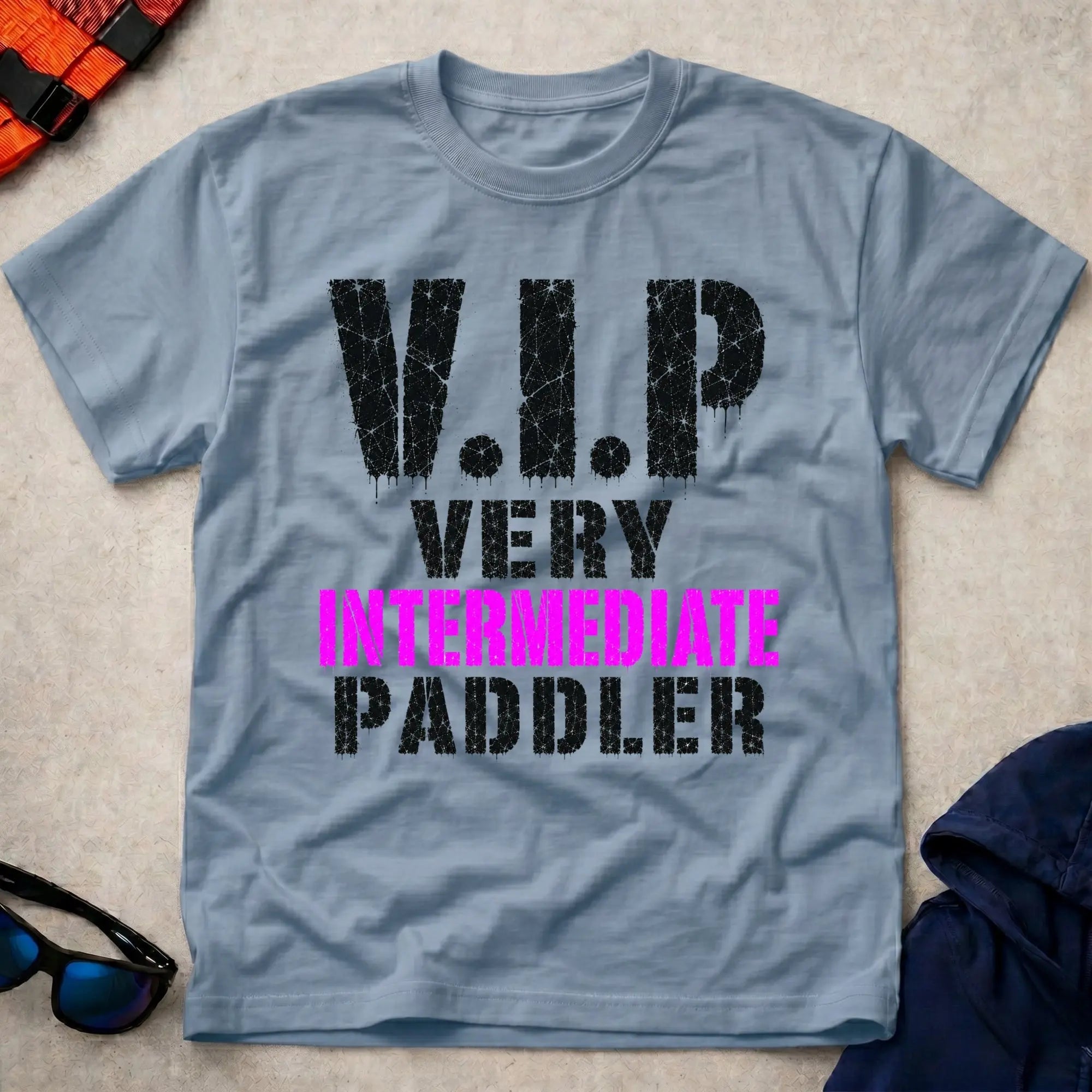 Light Blue Very Intermediate Paddler tee — funny paddling gift — Vector Paddle