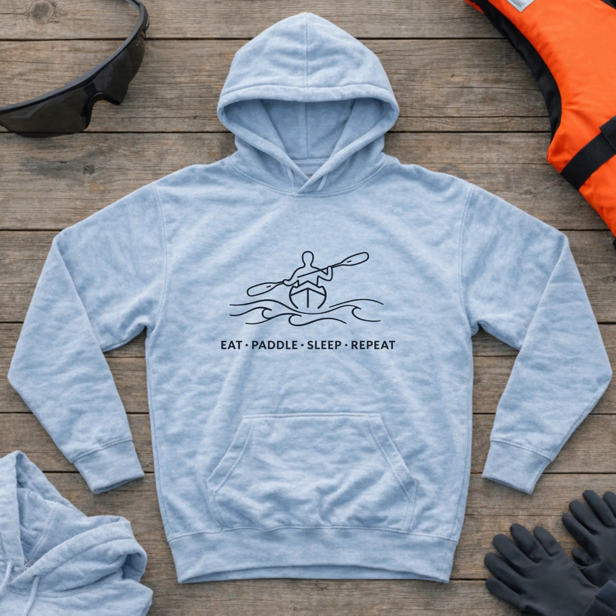 Hoodie - "Eat Paddle Sleep Repeat" | Kayak Printify