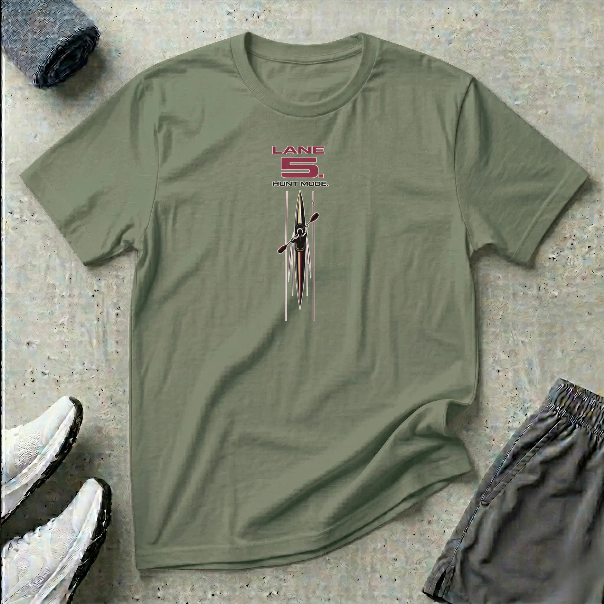 Lane 5. Hunt Mode. Kayak Sprint T-Shirt Printify