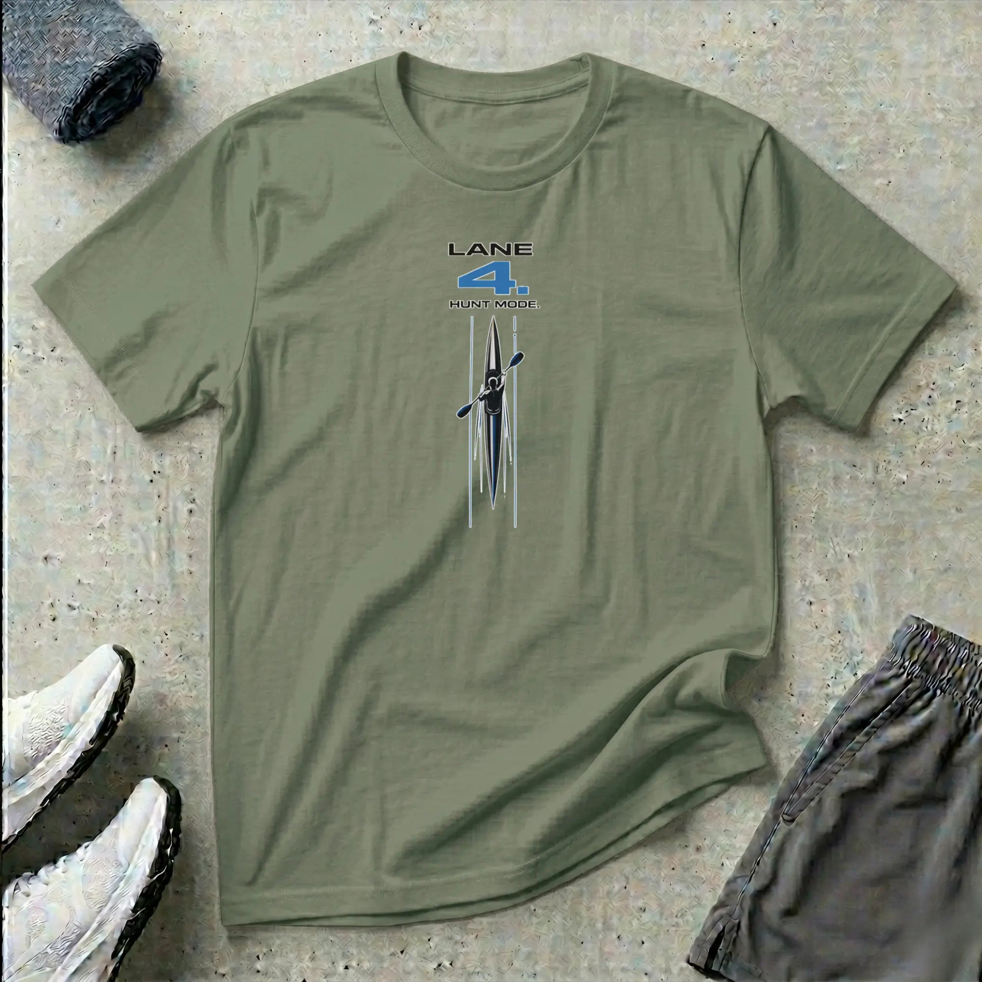 Lane 4. Hunt Mode. Kayak Sprint T-Shirt Printify