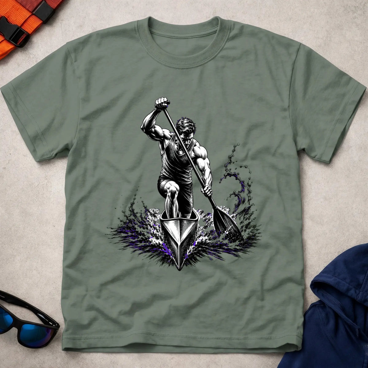 Military Green Built By The Water T-Shirt – Vector Paddle