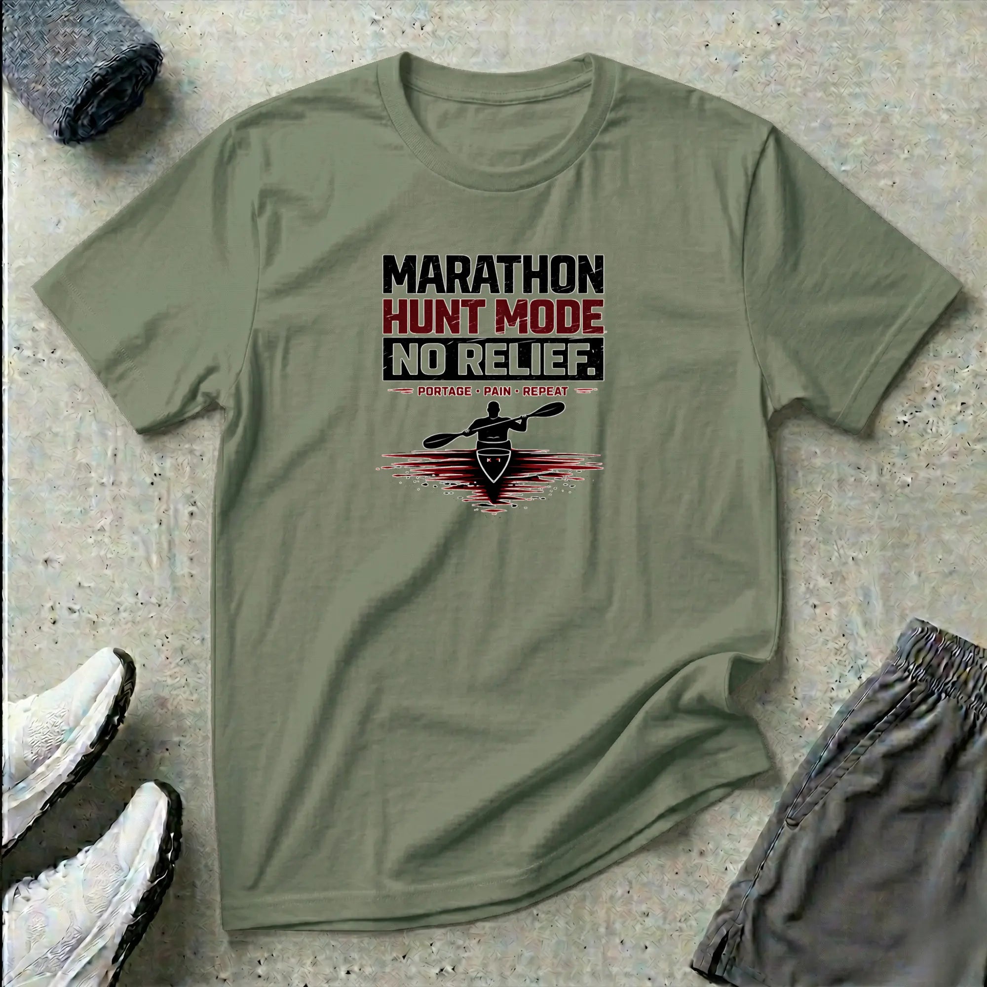 Marathon - Hunt Mode - No Relief. Kayak T-shirt Printify