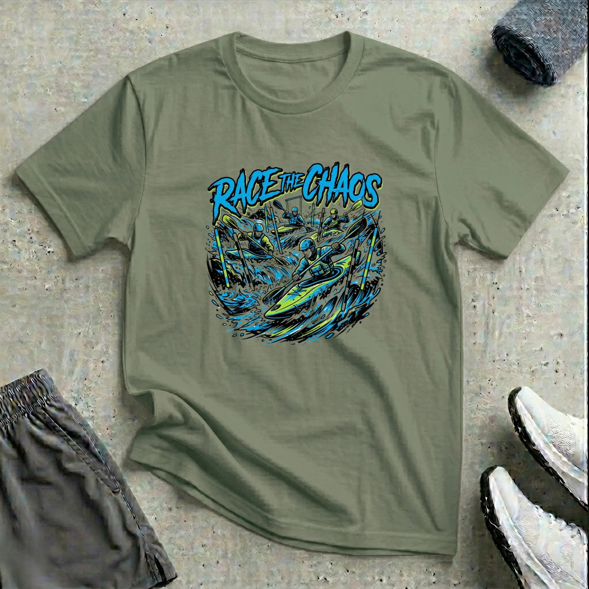 Kayak Cross. Race The Chaos - river - T-Shirt Printify
