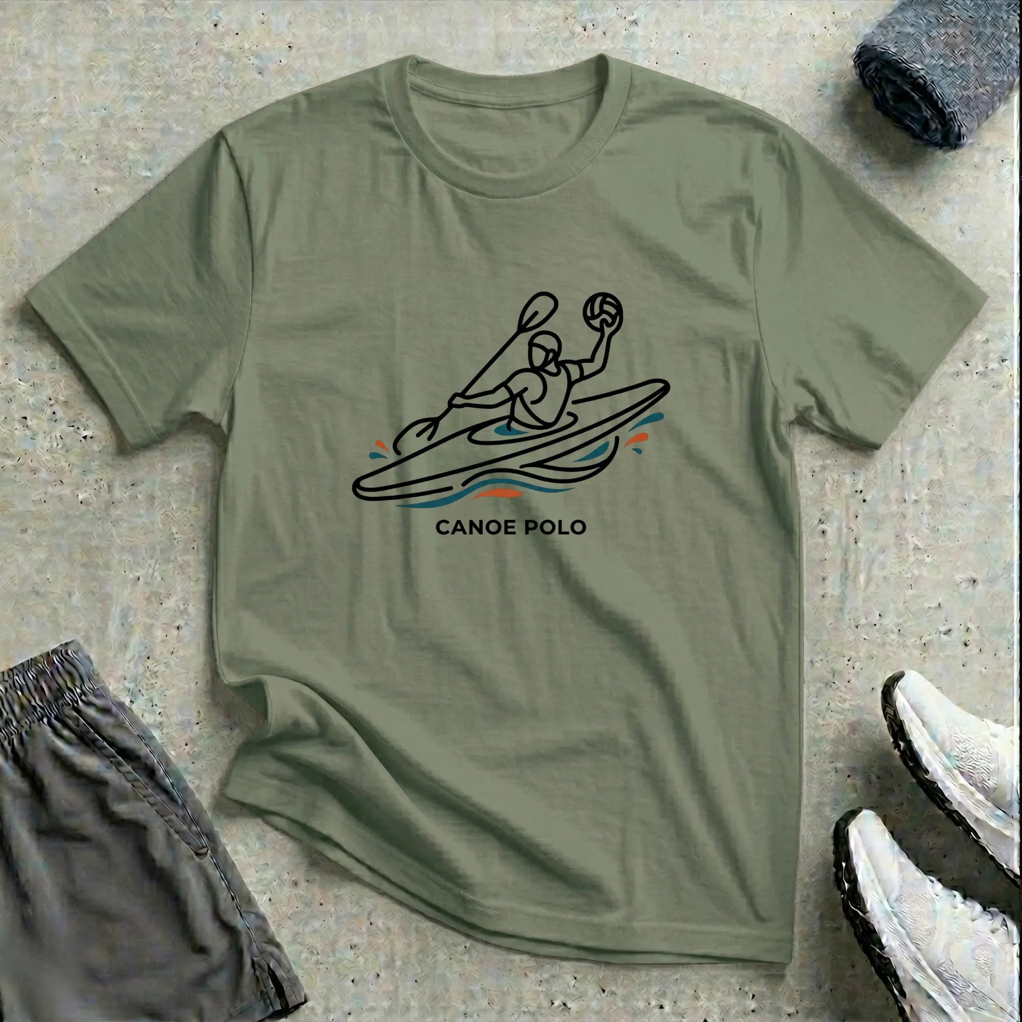 Canoe Polo Line Art T-Shirt Printify