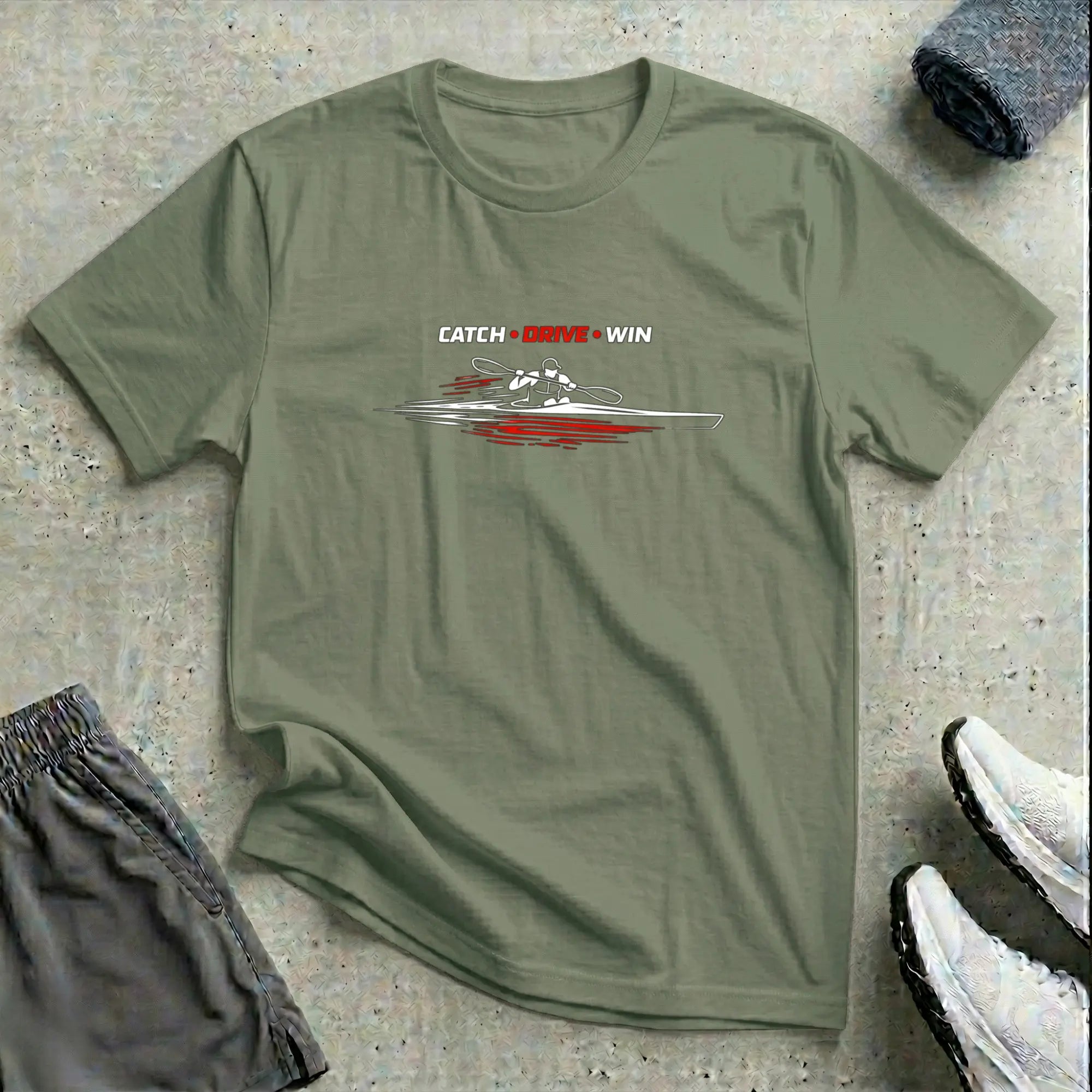 Catch Drive Win. Kayak T-Shirt Printify