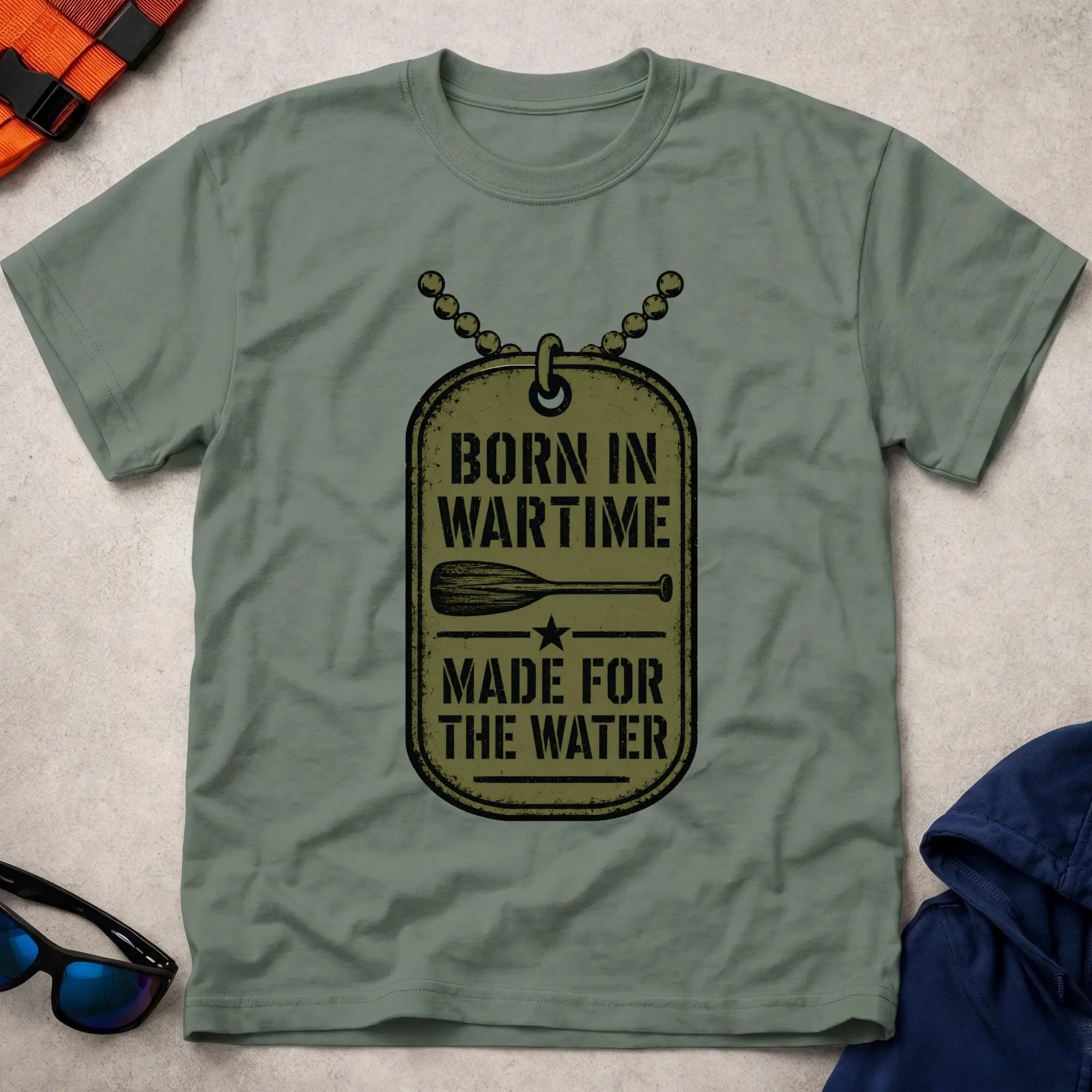 Born In Wartime military dog tag paddling tee | Vector Paddle