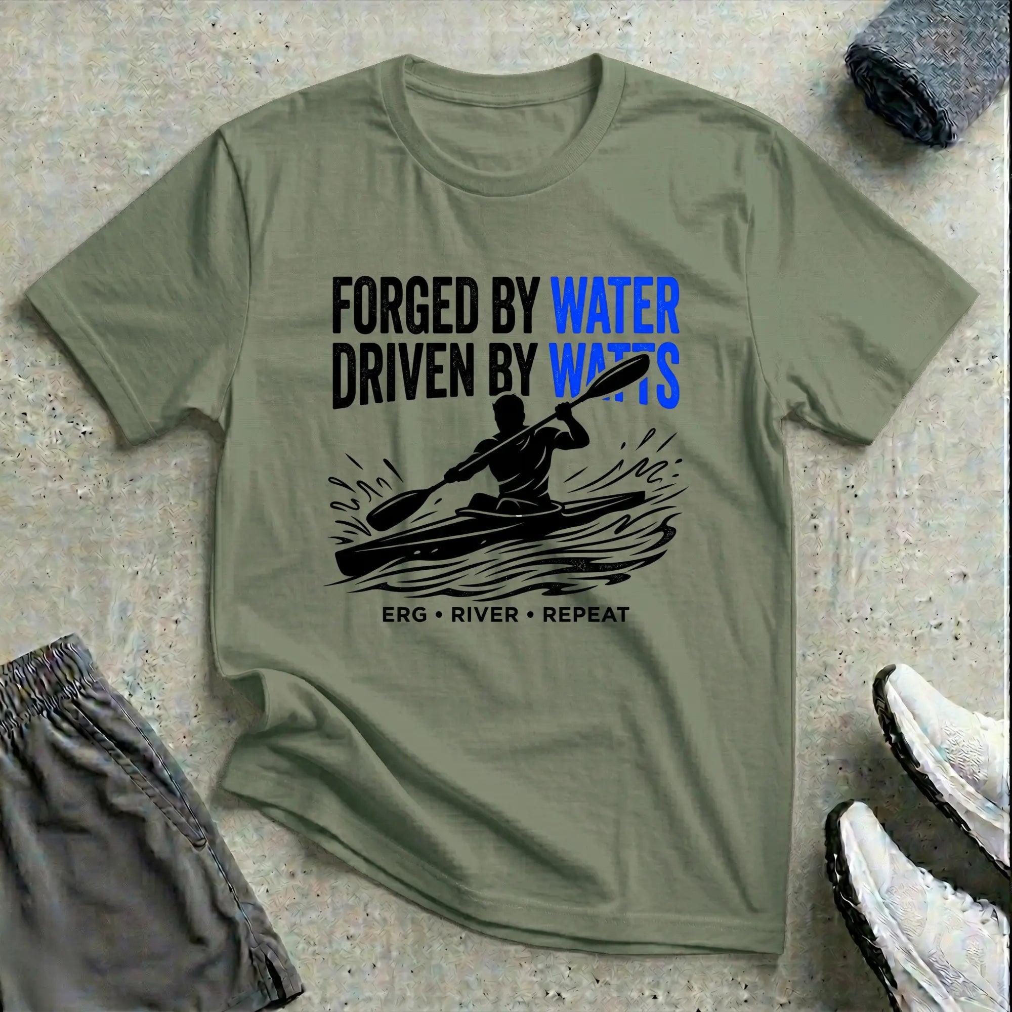 Forged By Water - Driven By Watts. Racing T-Shirt Printify