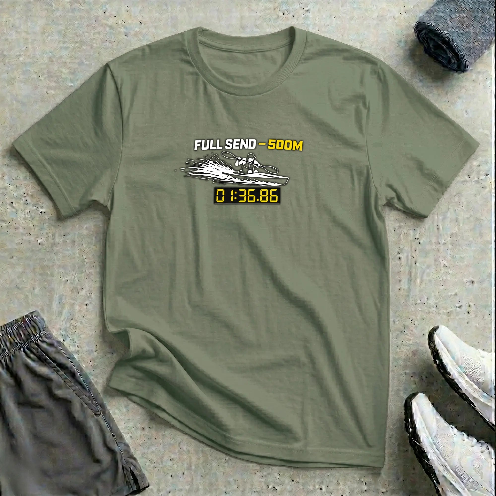Full Send - 500m. Kayak Sprint T-Shirt Printify