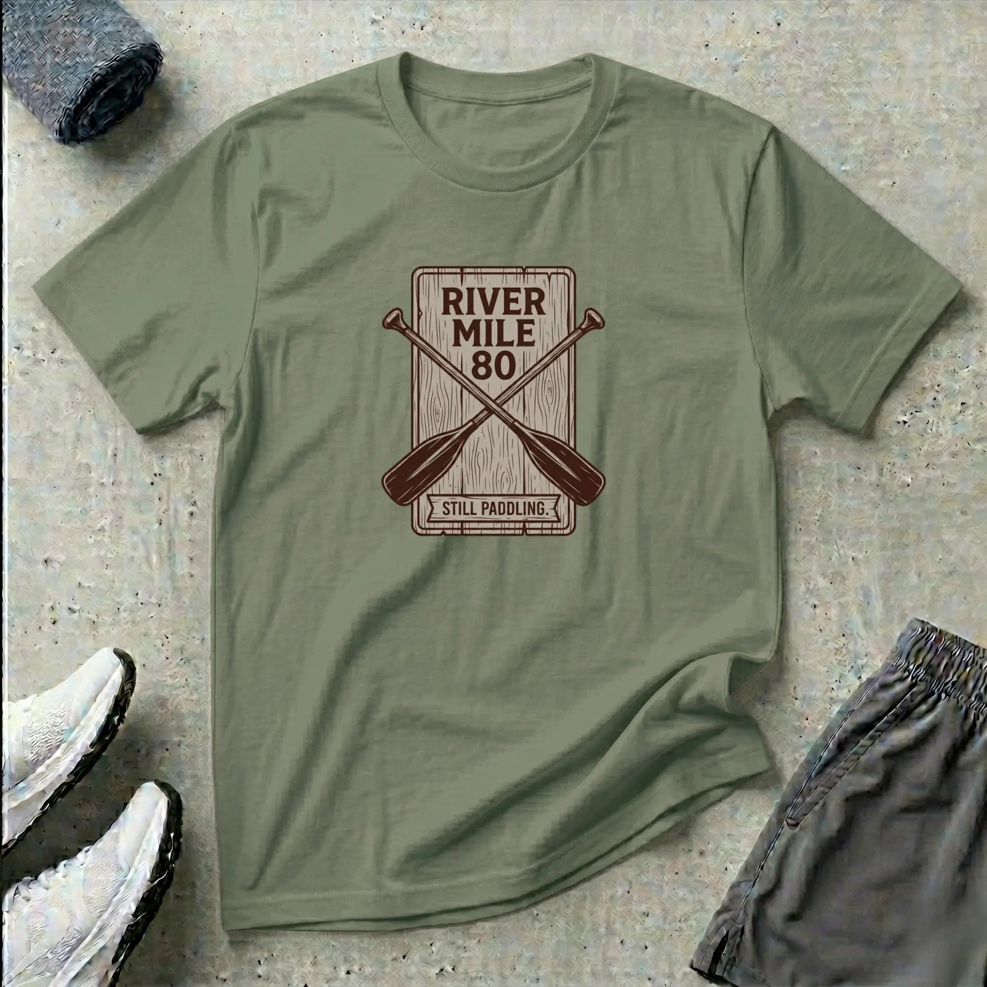 River Mile 80 - Still Paddling. Canoe T-Shirt Printify