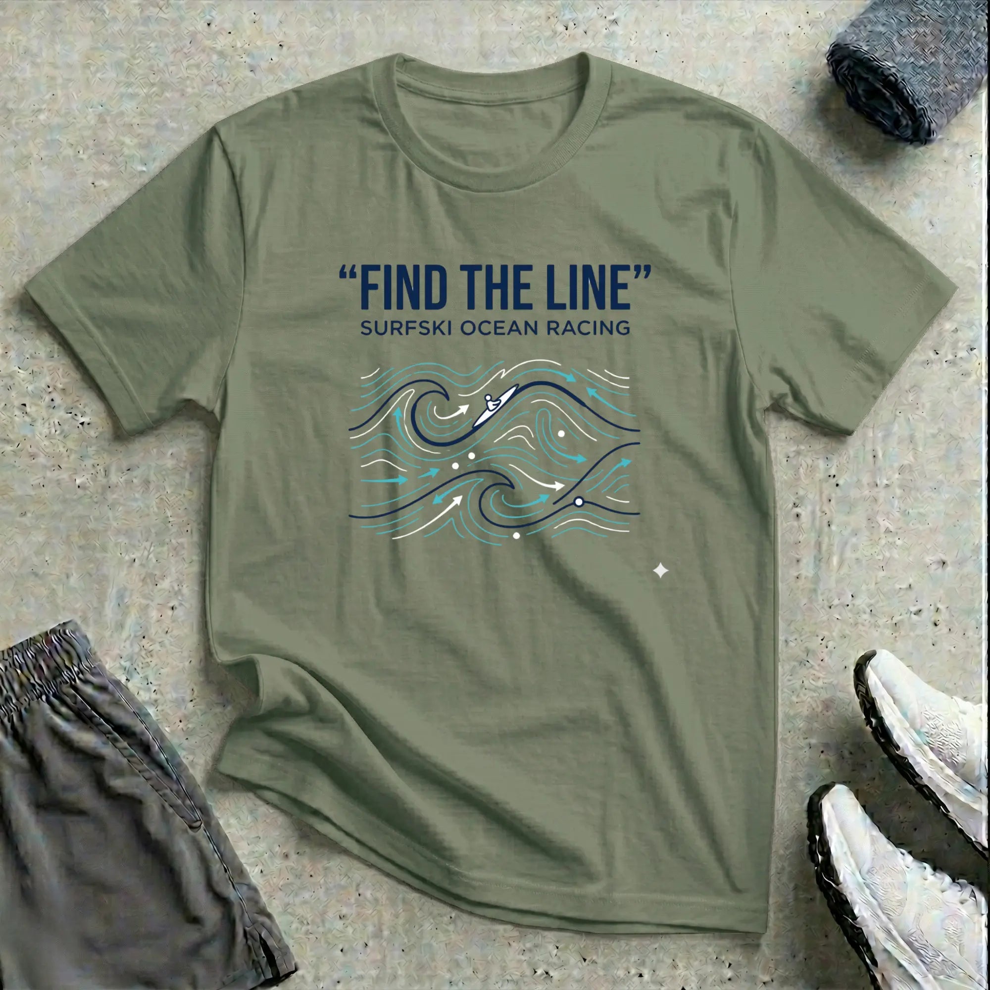 Find The Line. Surfski T-Shirt Printify