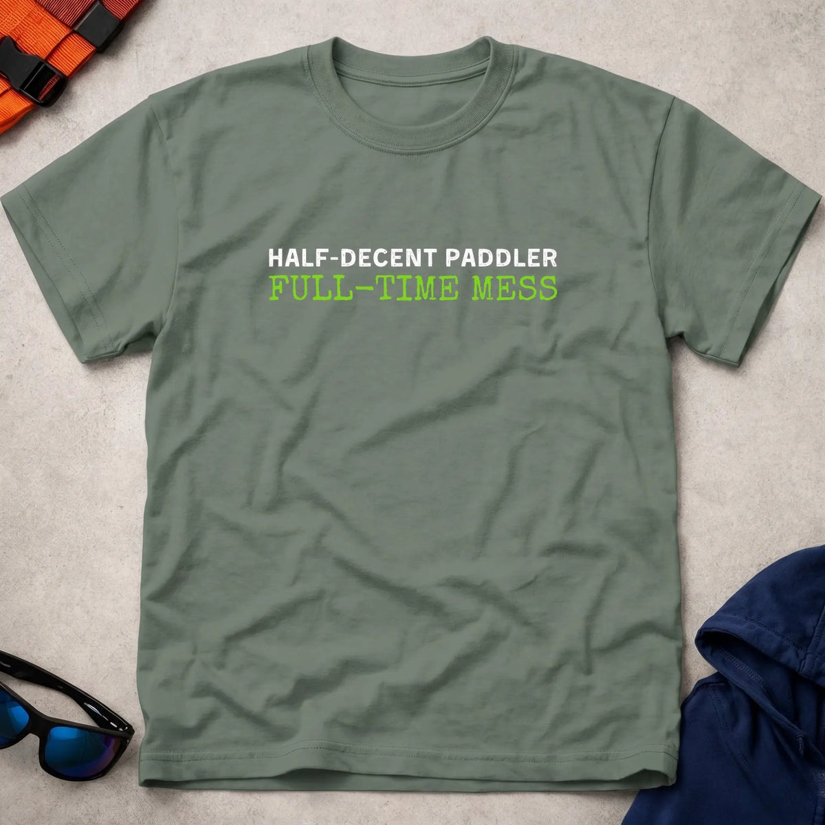 Military Green Full-Time Mess paddling tee — Vector Paddle