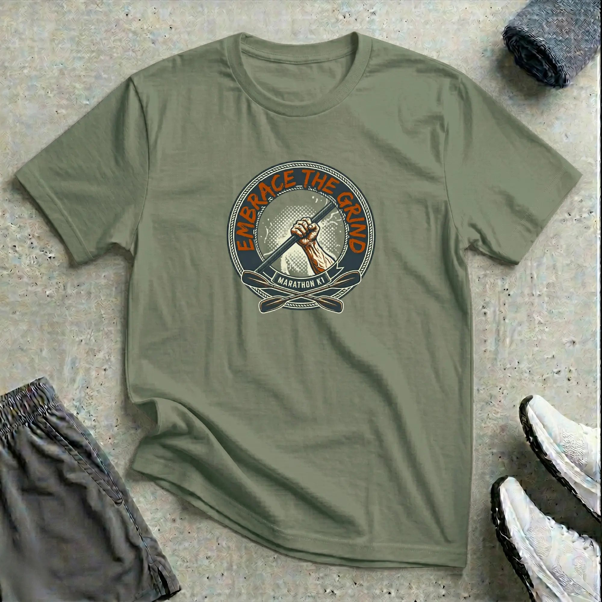 Embrace The Grind. Marathon K1 Kayak T-Shirt Printify