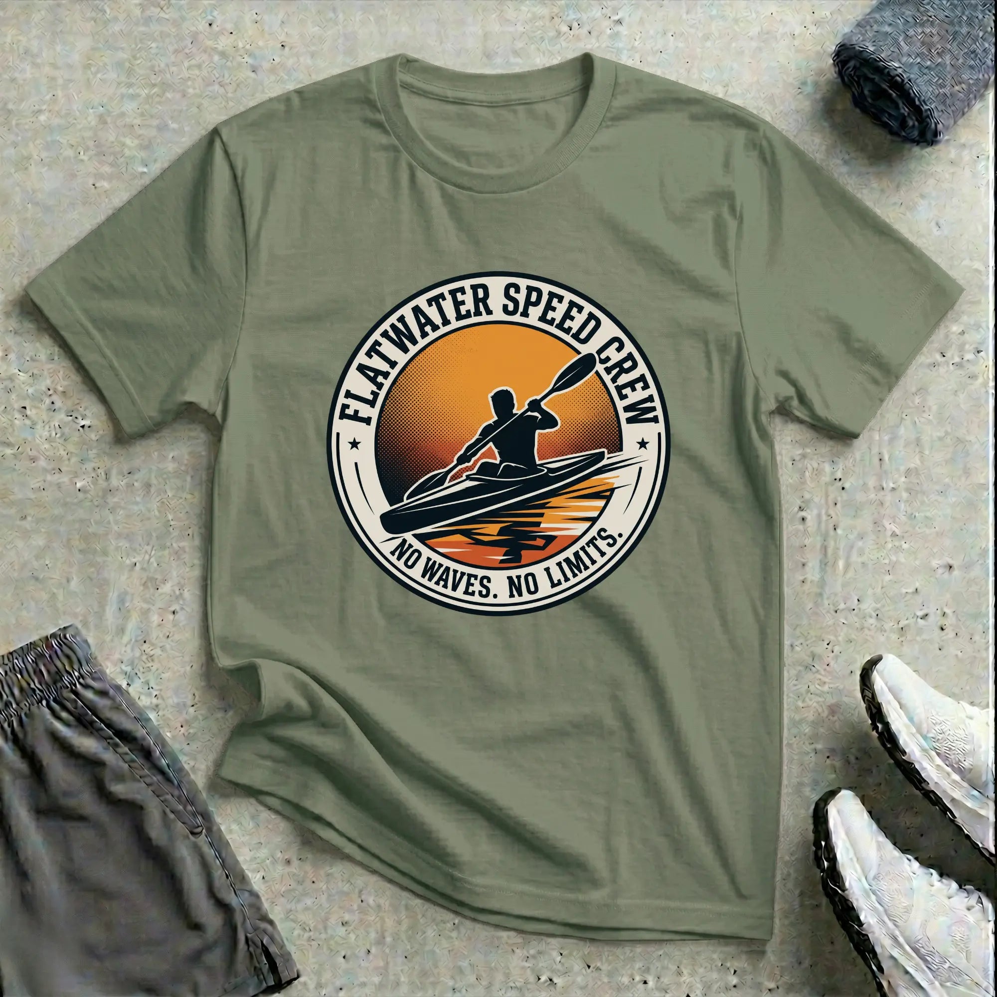 Flatwater Speed Crew - No Waves, No Limits. Racing T-Shirt Printify